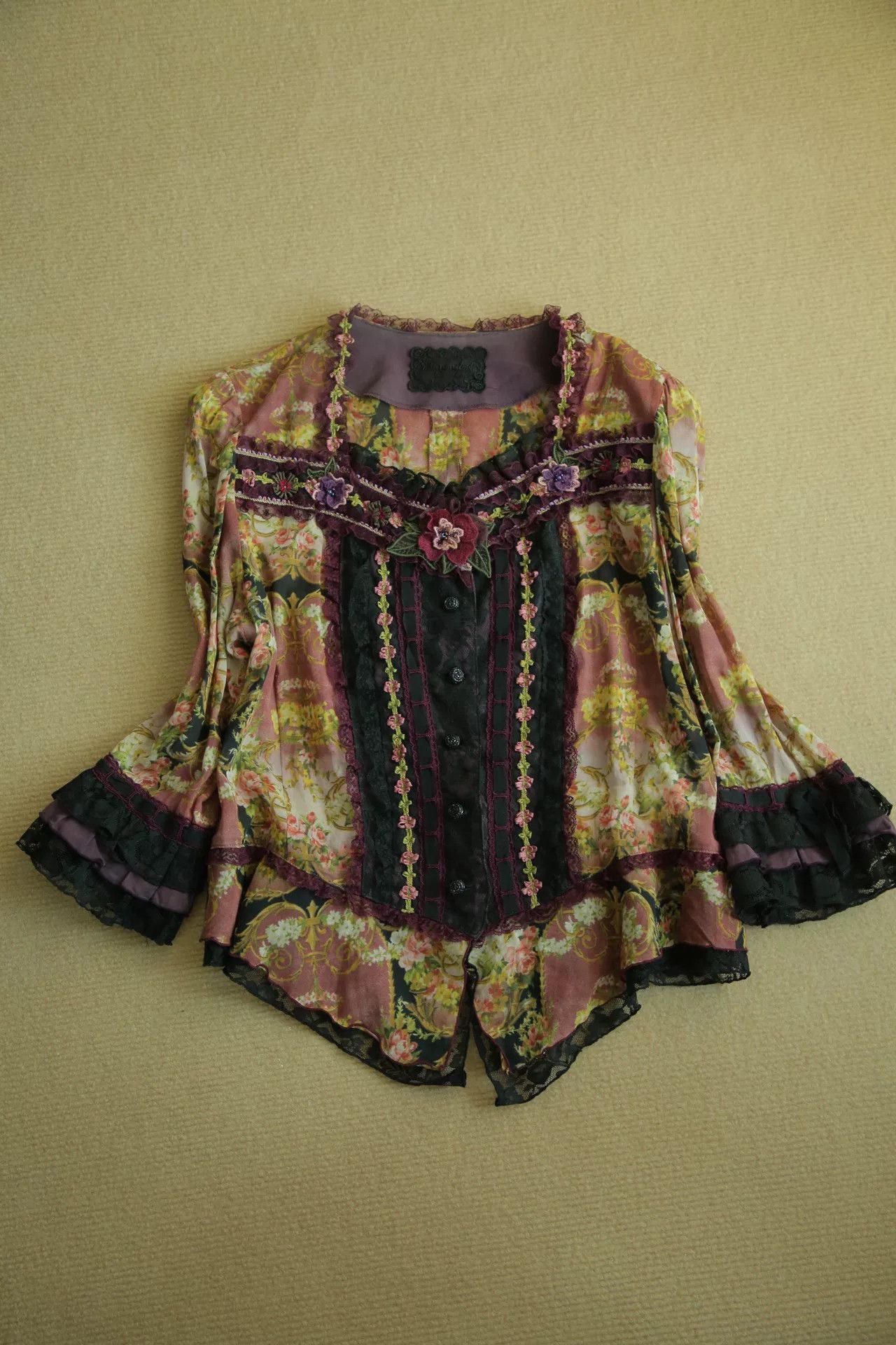 non Vintage Floral Print Sheer Blouse Size M / US 6-8 / IT 42-44 - 7 Thumbnail