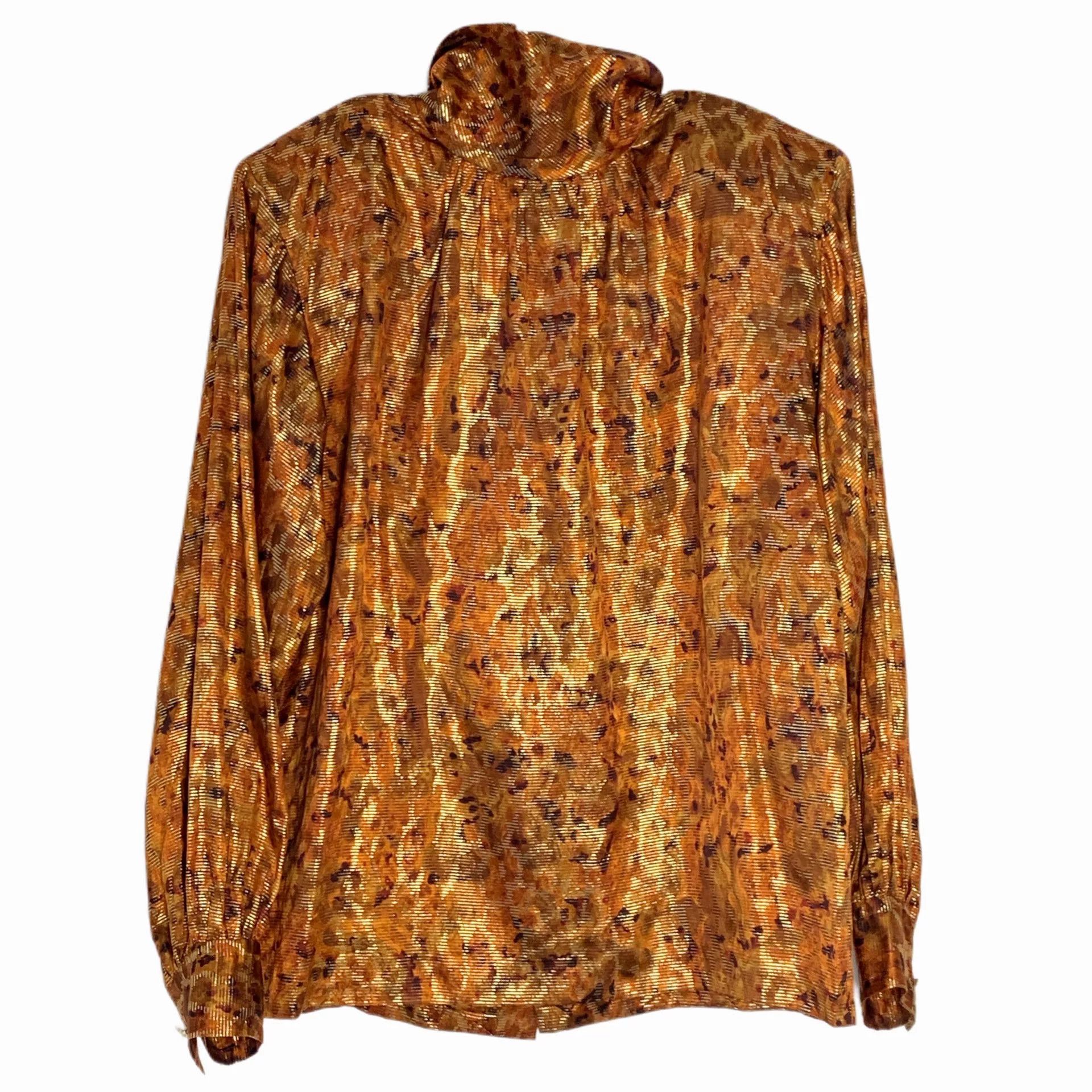 Yves Saint Laurent YSL Silk Shirt with Shoulder Pads Size S / US 4 / IT 40 - 2 Thumbnail