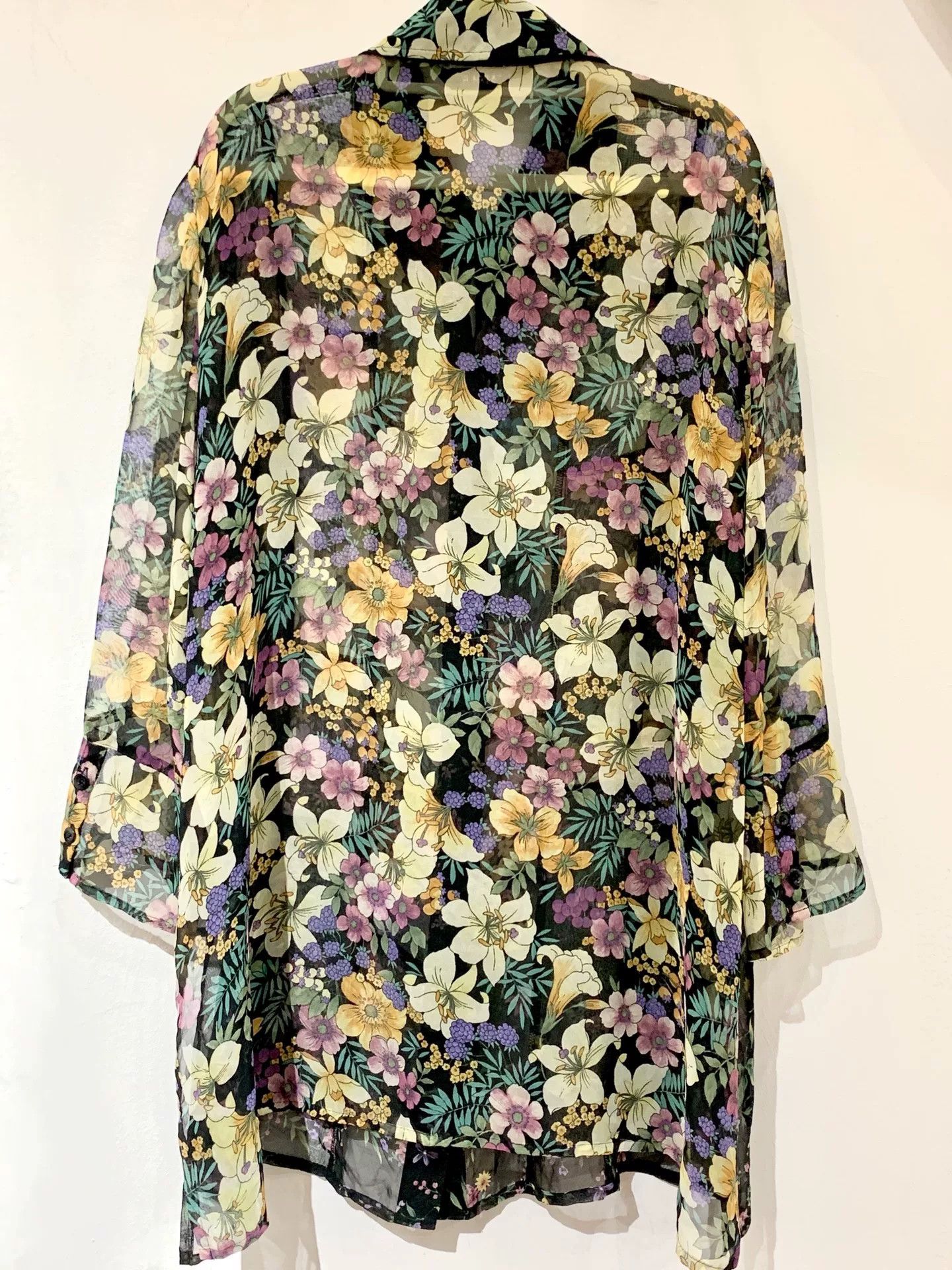 Mademoiselle Non Non Floral Transparent Blouse Size S / US 4 / IT 40 - 2 Thumbnail