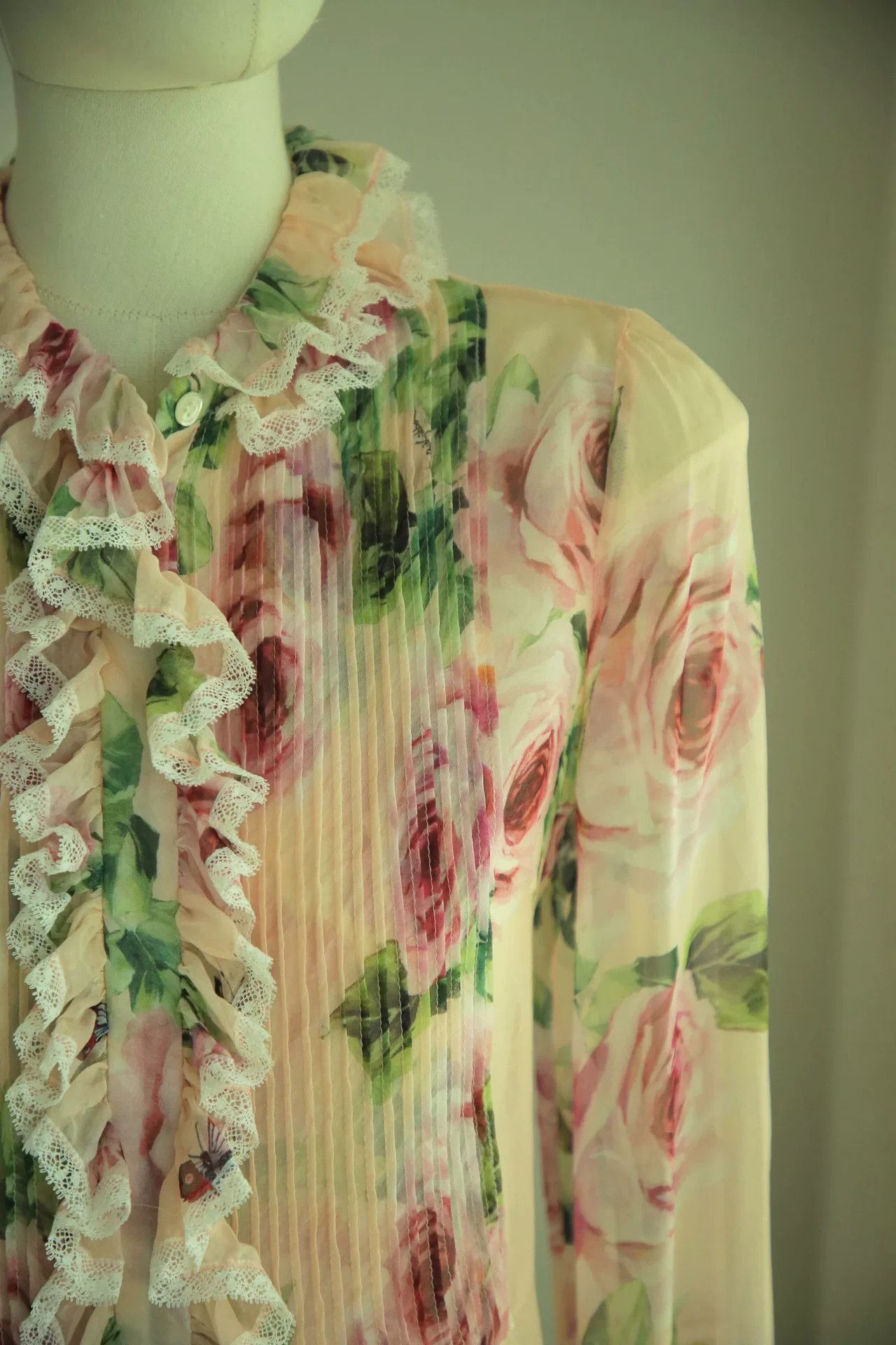 DGK Italian Silk Floral Blouse Size M / US 6-8 / IT 42-44 - 2 Thumbnail