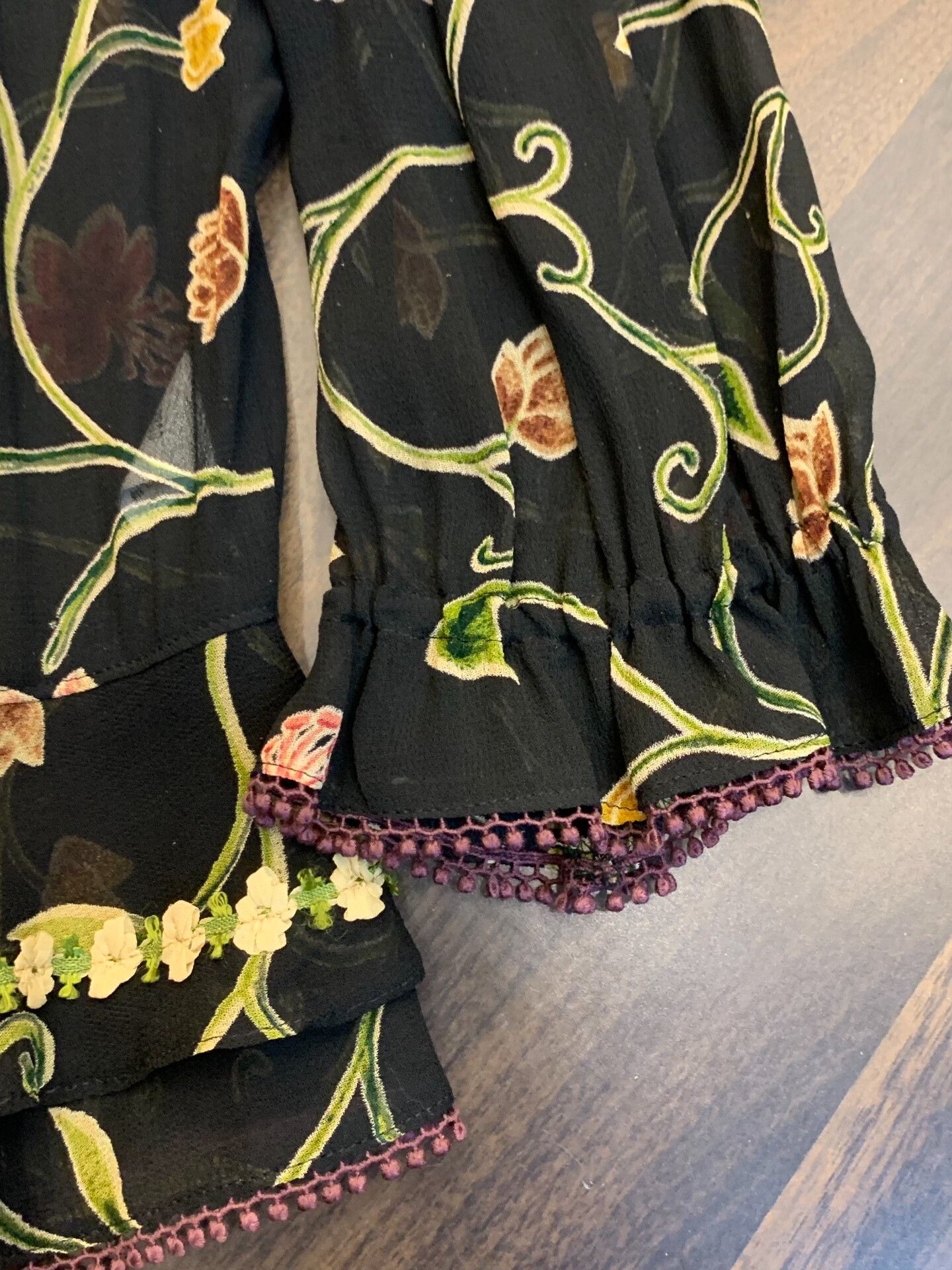 Mademoiselle Non Non Floral Embroidered Lace Blouse Shirt Size S / US 4 / IT 40 - 6 Thumbnail