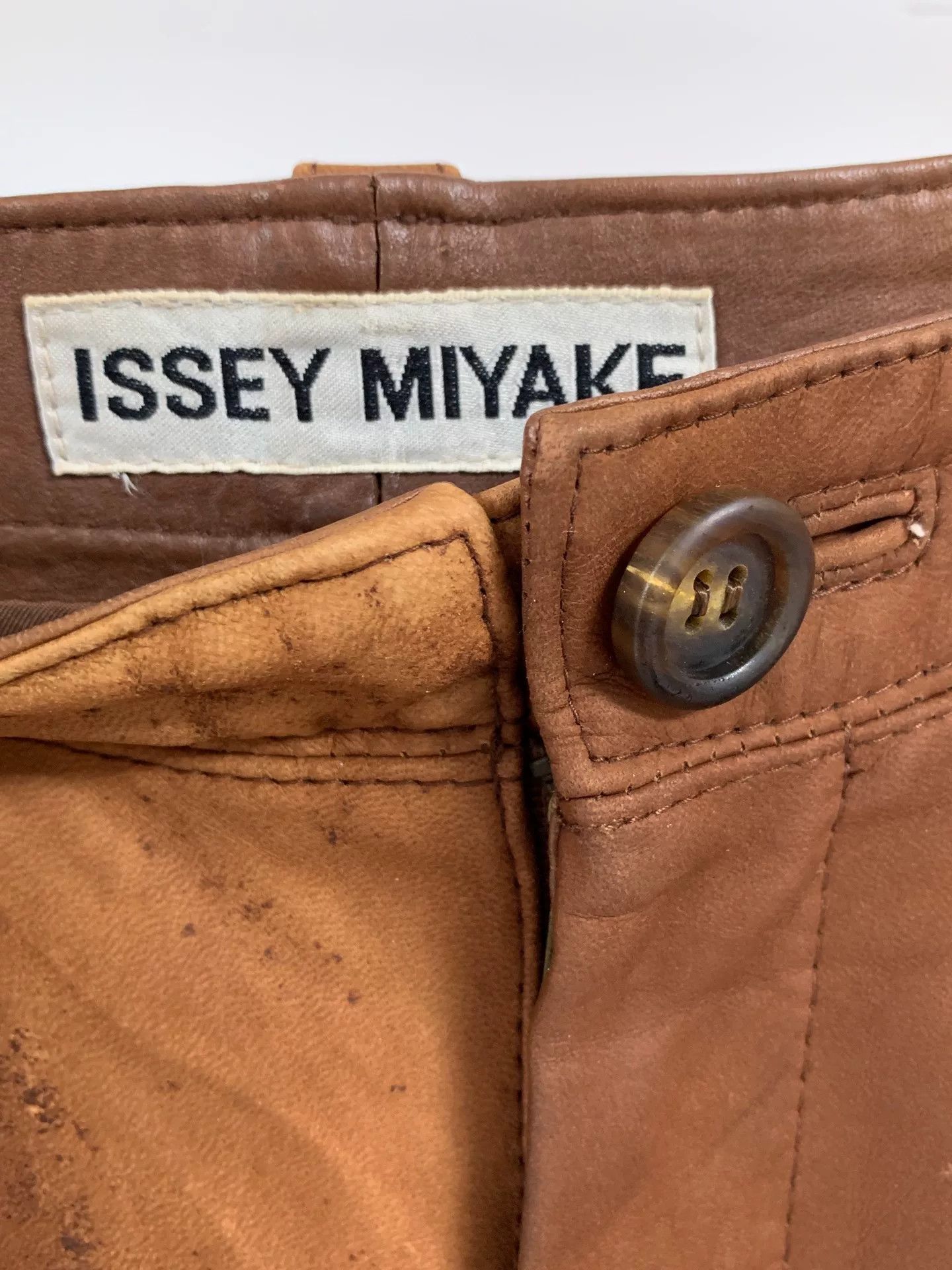 Issey Miyake Issey Miyake Brown Leather Pants Size US 32 / EU 48 - 3 Thumbnail