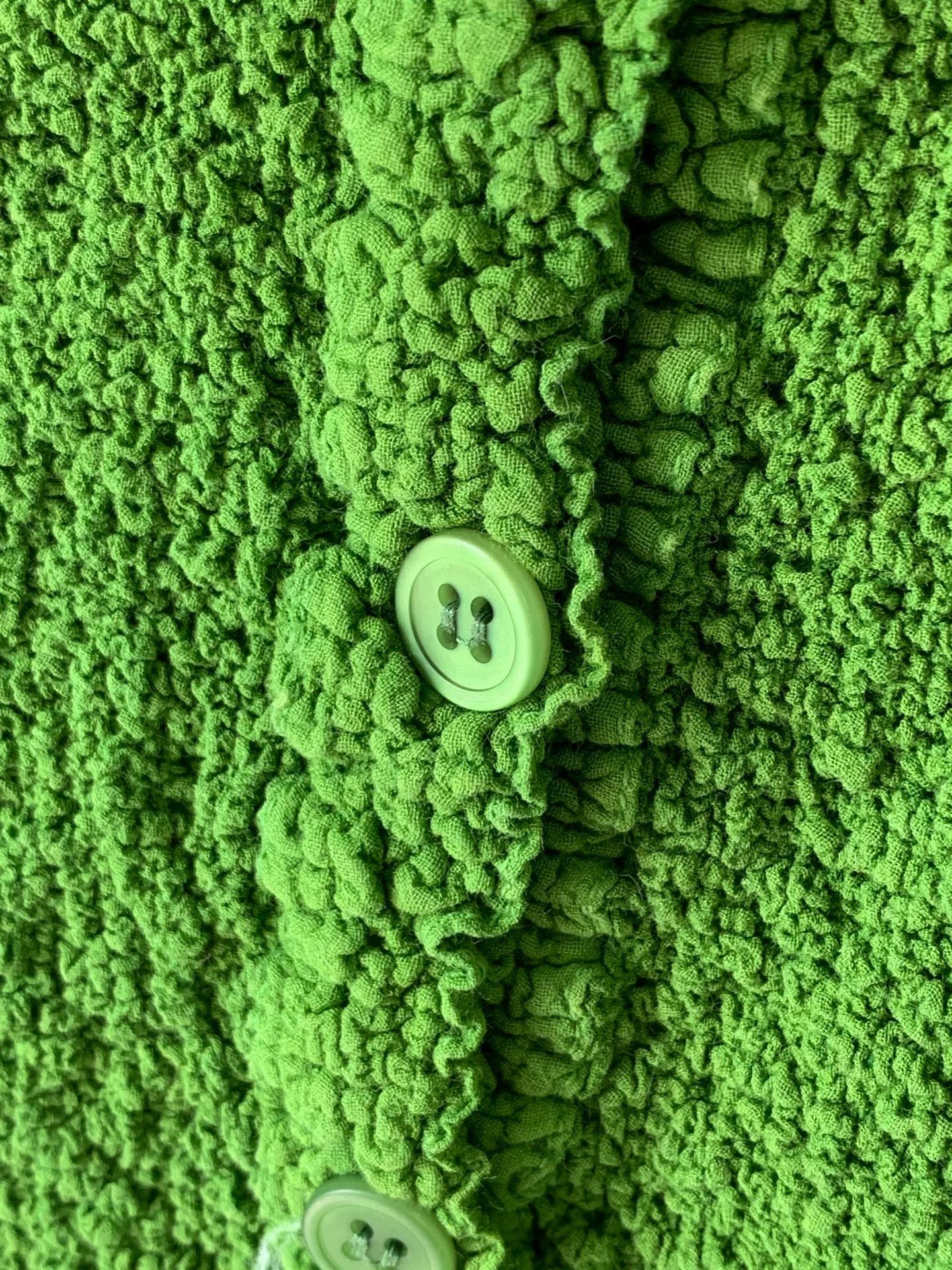 Issey Miyake Issey Miyake Me Green Ruffled Shirt Size S / US 4 / IT 40 - 4 Thumbnail