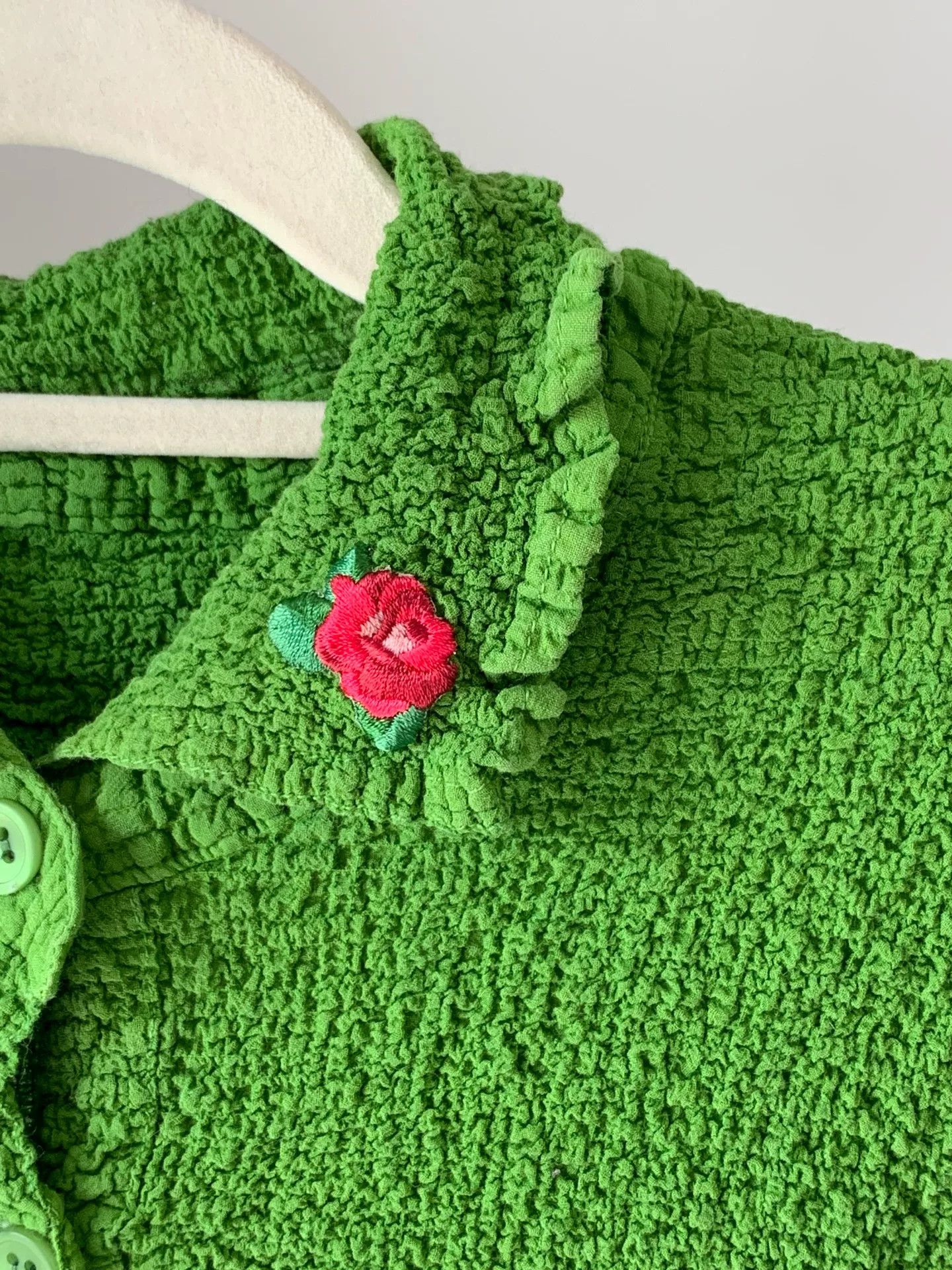 Issey Miyake Issey Miyake Me Green Ruffled Shirt Size S / US 4 / IT 40 - 3 Thumbnail