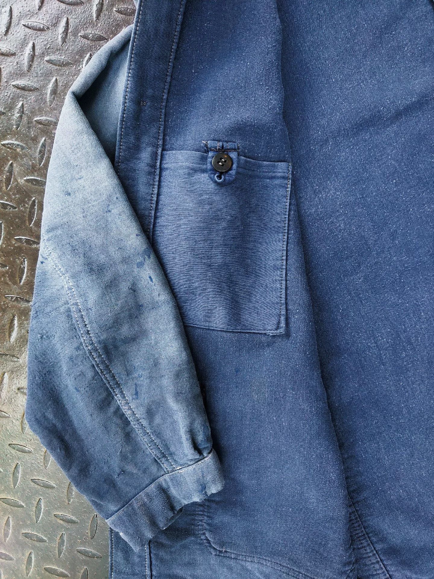 Vintage 1940s French Moleskin Work Jacket Size US M / EU 48-50 / 2 - 6 Thumbnail