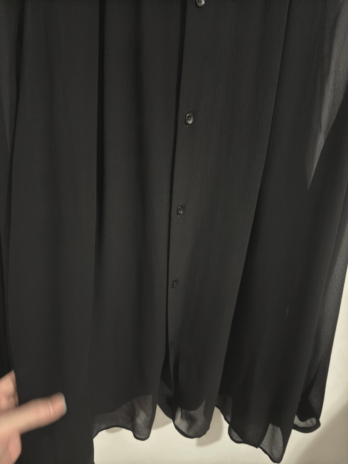 Saint Laurent Paris Saint Laurent Black Sheer Silk Shirt Size S / US 4 / IT 40 - 3 Thumbnail