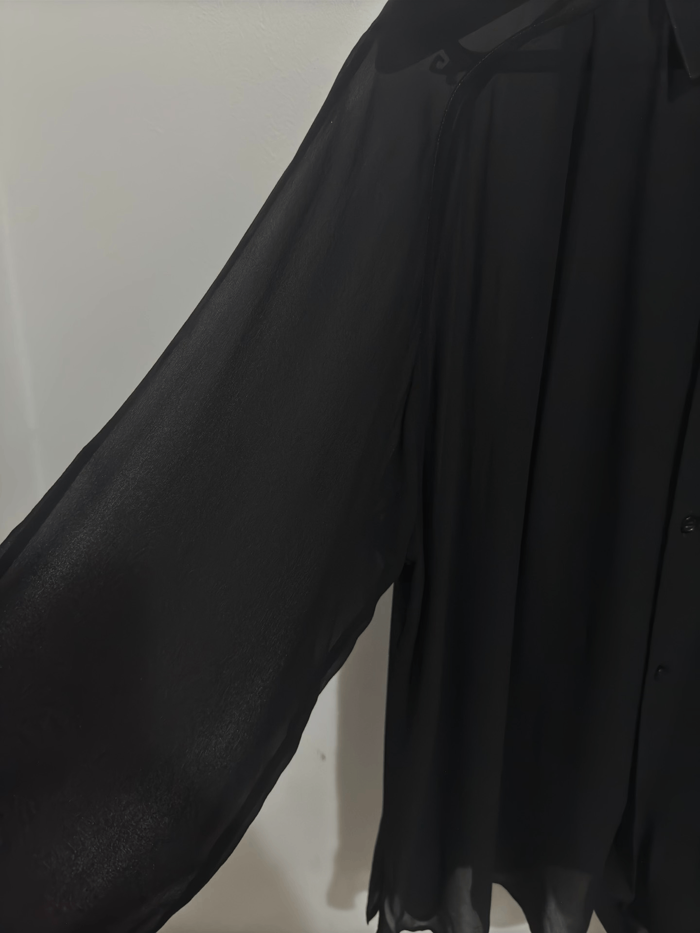 Saint Laurent Paris Saint Laurent Black Sheer Silk Shirt Size S / US 4 / IT 40 - 4 Thumbnail