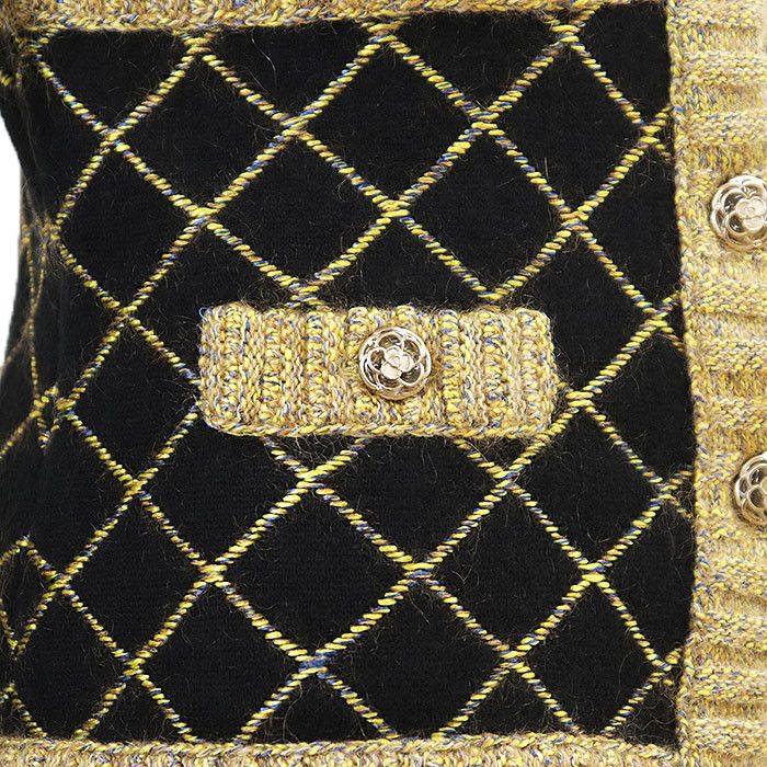 Chanel Chanel Chanel Matelasse Melange Knit Silk Cashmere Mohair Cardigan Textile Outerwear P52797 DUTY FREE for USA Size ONE SIZE - 12 Thumbnail