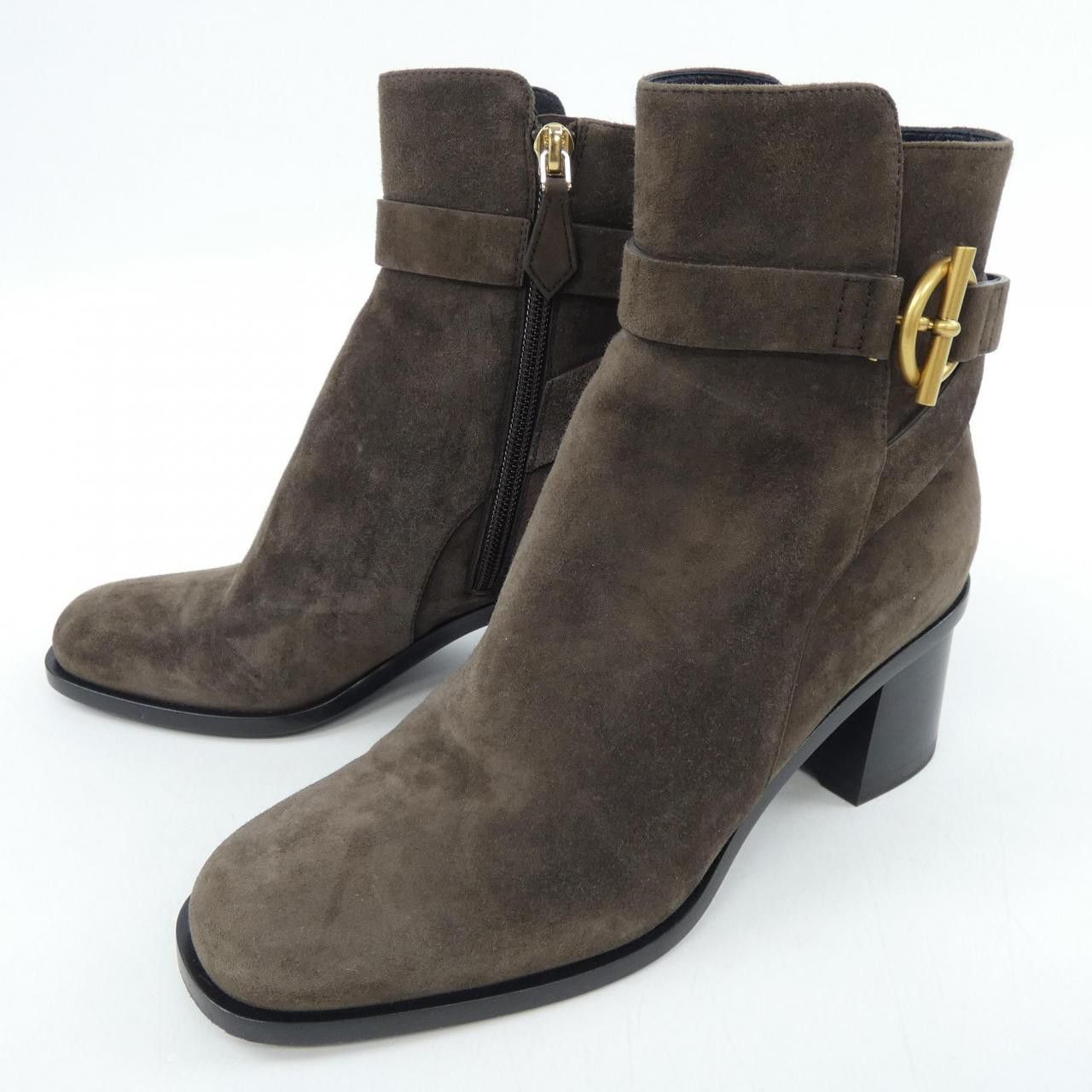 Hermes Hermes Hermès Gilles Grenan Buckle Veaud Velours Boots Leather Shoes DUTY FREE for USA Size ONE SIZE - 3 Thumbnail