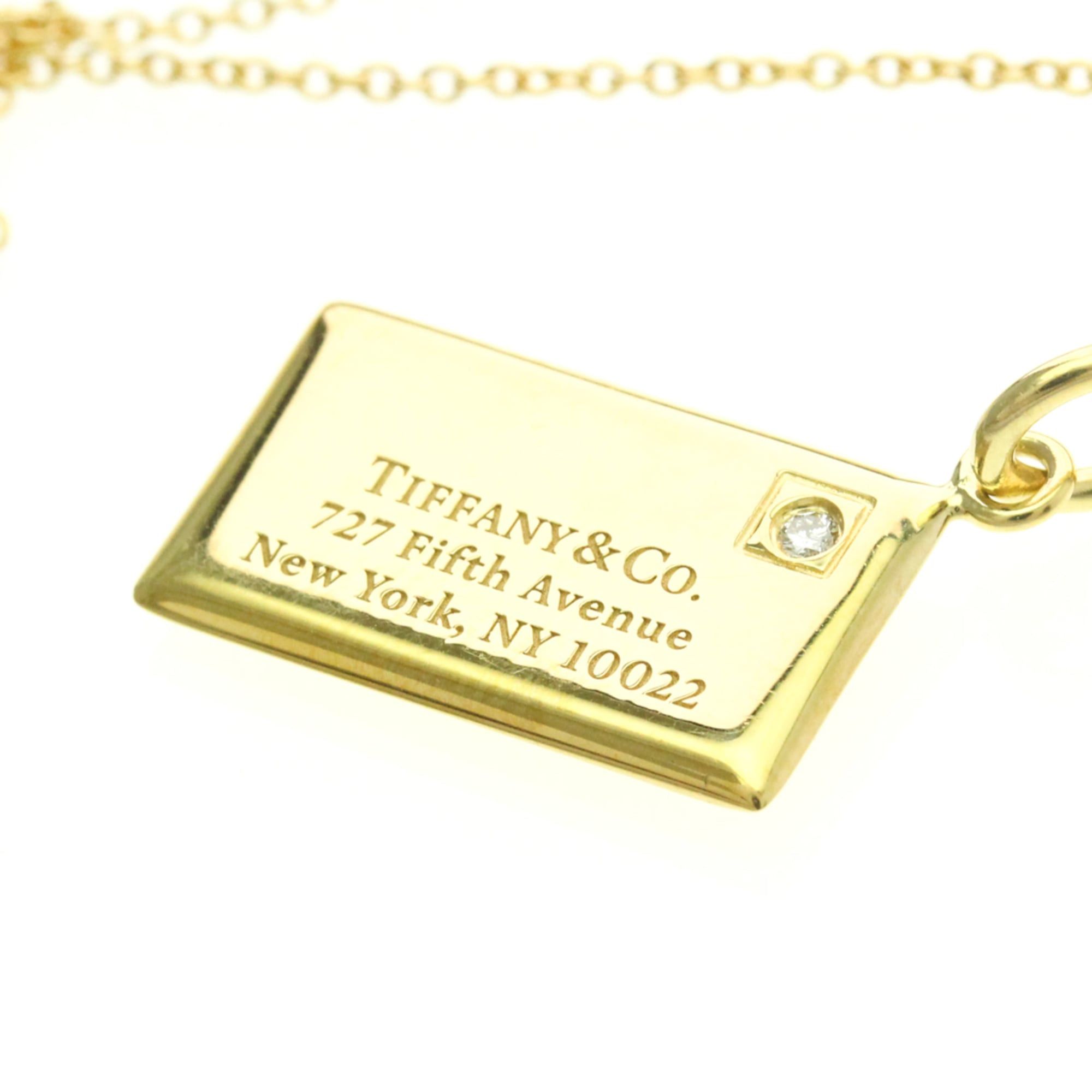 Tiffany & Co. Tiffany Letter Envelope Necklace Yellow Gold (18K) Diamond Men,Women Fashion Pendant Necklace (Gold) Size ONE SIZE - 7 Thumbnail