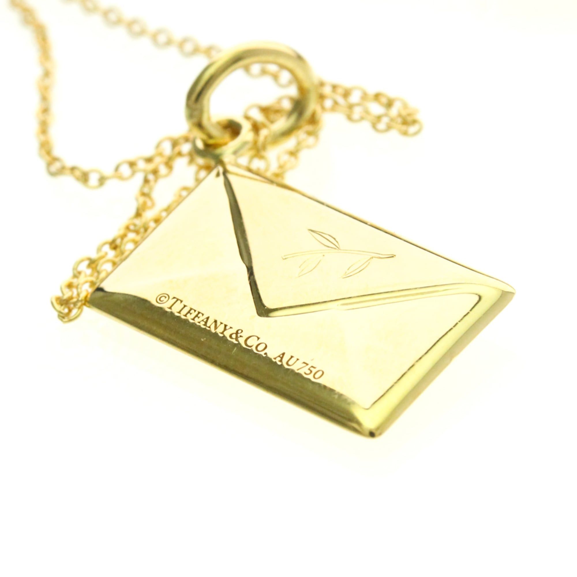 Tiffany & Co. Tiffany Letter Envelope Necklace Yellow Gold (18K) Diamond Men,Women Fashion Pendant Necklace (Gold) Size ONE SIZE - 8 Thumbnail