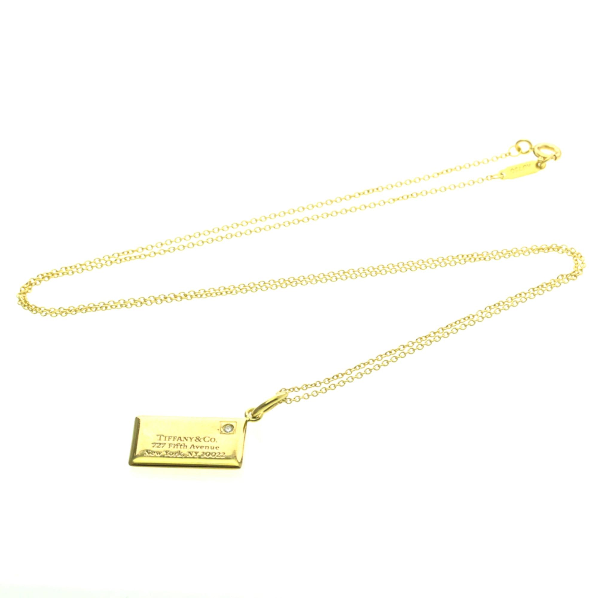 Tiffany & Co. Tiffany Letter Envelope Necklace Yellow Gold (18K) Diamond Men,Women Fashion Pendant Necklace (Gold) Size ONE SIZE - 13 Thumbnail