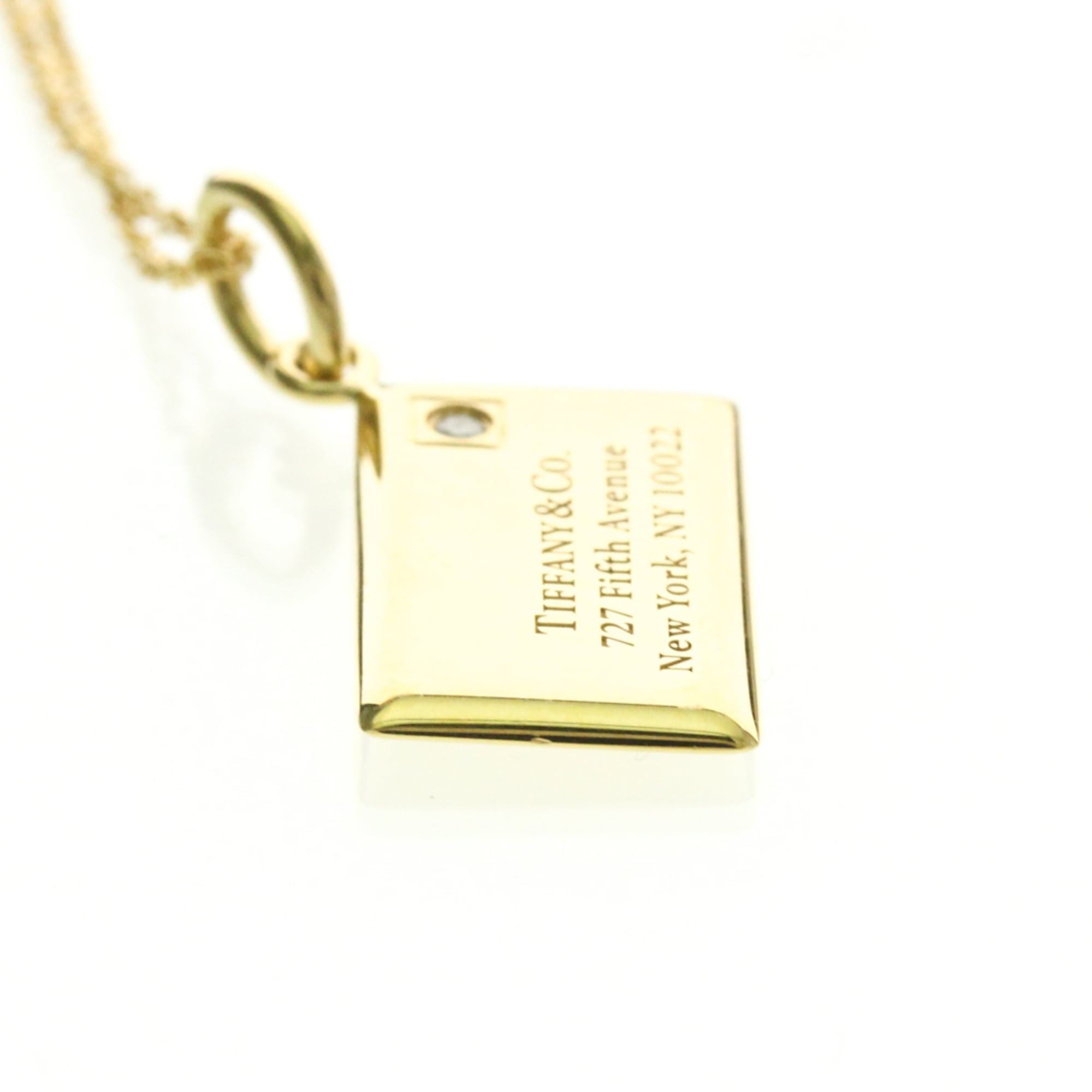 Tiffany & Co. Tiffany Letter Envelope Necklace Yellow Gold (18K) Diamond Men,Women Fashion Pendant Necklace (Gold) Size ONE SIZE - 5 Thumbnail