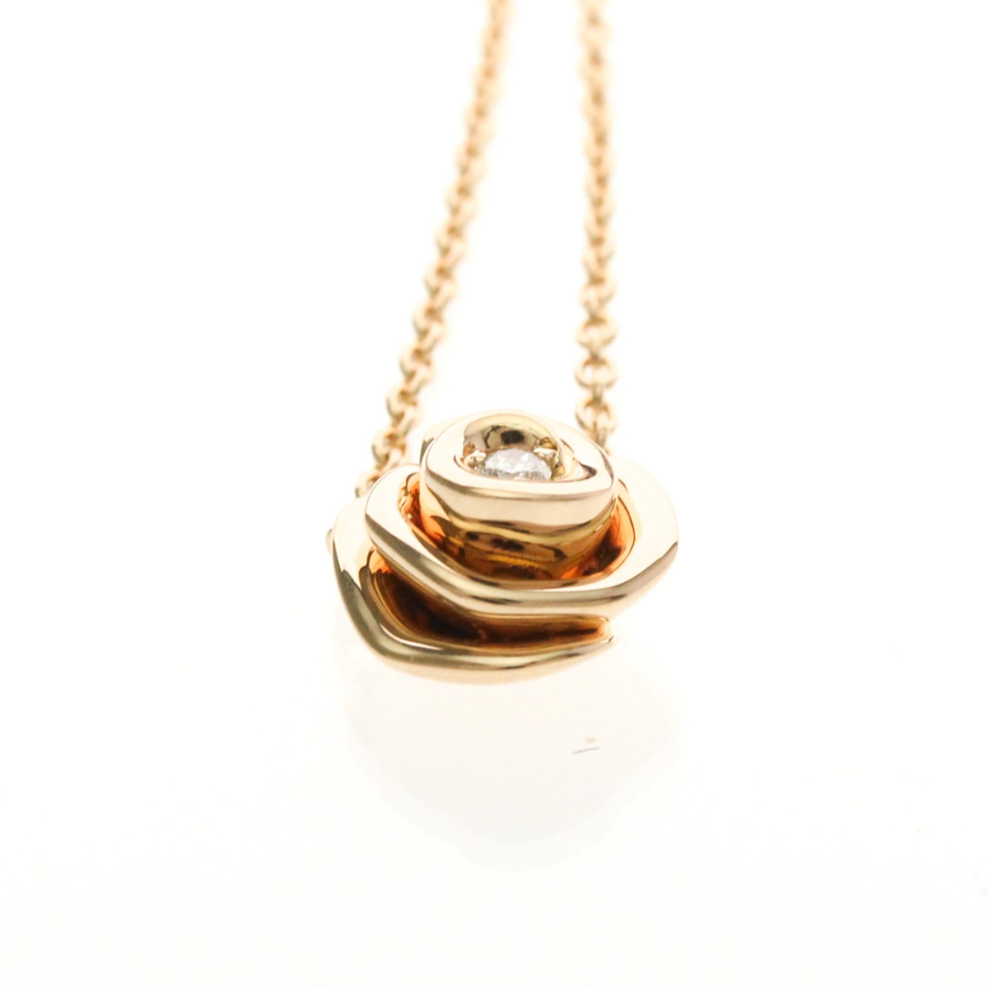 Dior Christian Dior Rose Dior Couture Diamond Necklace Pink Gold (18K) Diamond Women,Men Fashion Pendant Necklace (Pink Gold) Size ONE SIZE - 4 Thumbnail