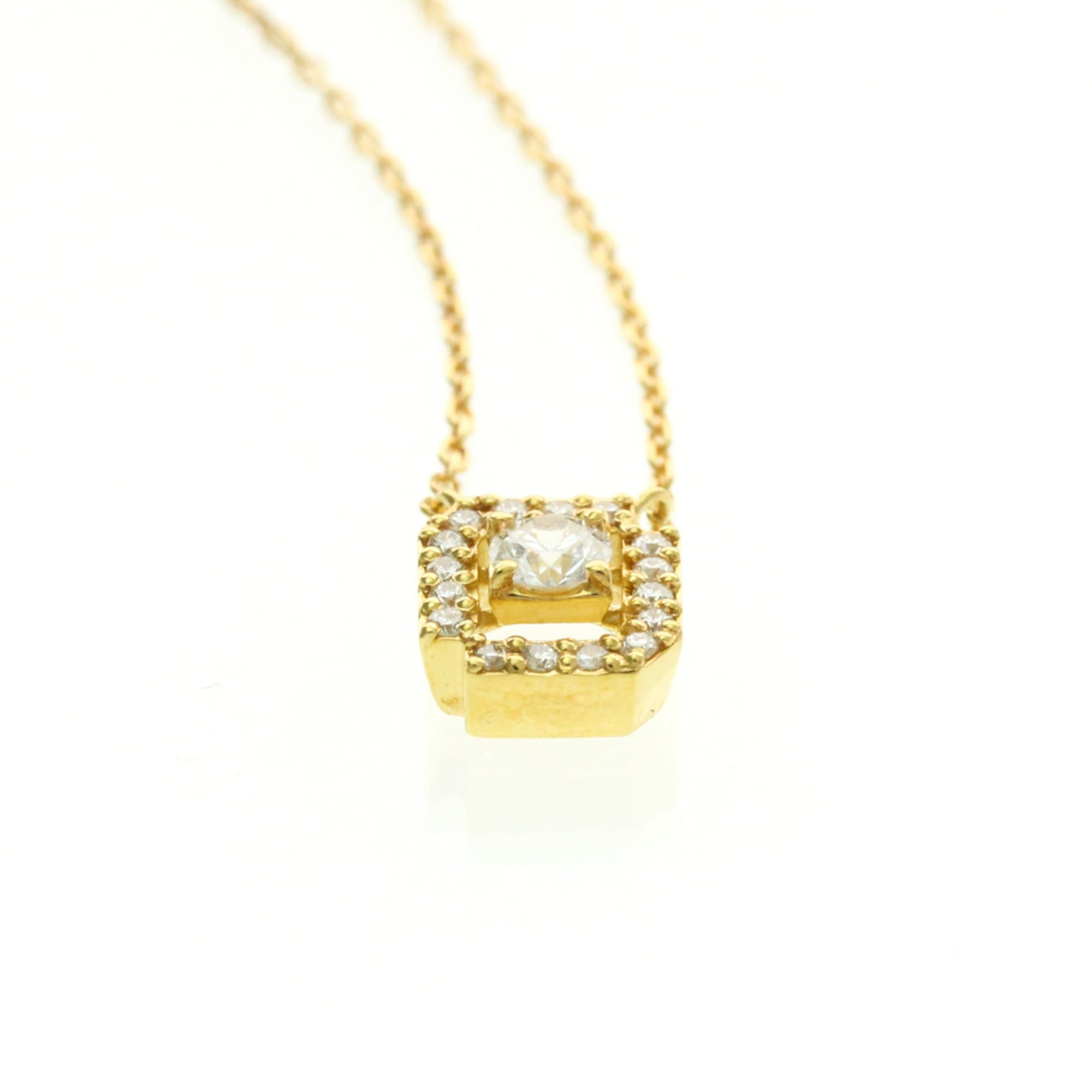 Other Vendome Aoyama Diamond Square Necklace Yellow Gold (18K) Diamond Men,Women Fashion Pendant Necklace (Gold) Size ONE SIZE - 5 Thumbnail