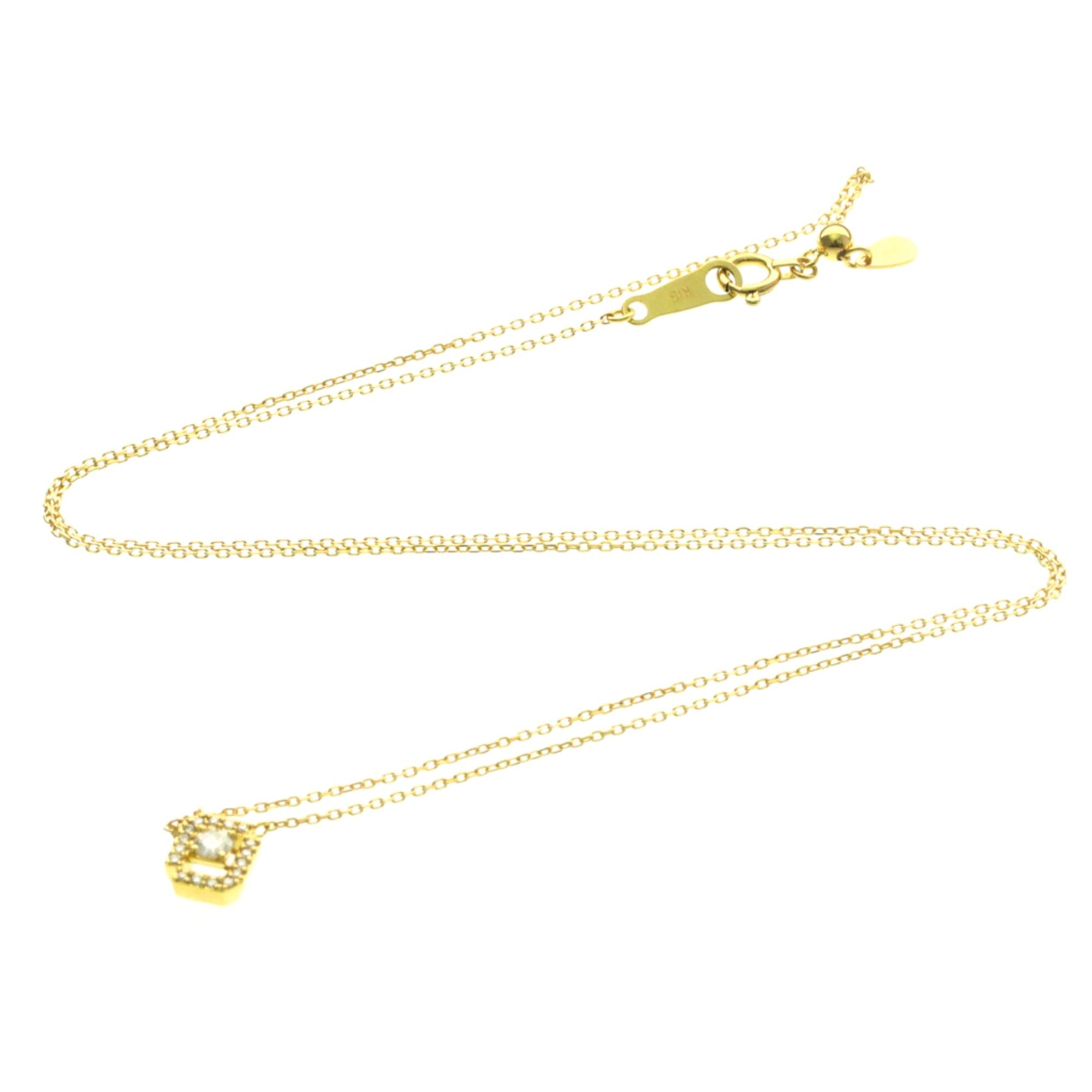 Other Vendome Aoyama Diamond Square Necklace Yellow Gold (18K) Diamond Men,Women Fashion Pendant Necklace (Gold) Size ONE SIZE - 17 Thumbnail