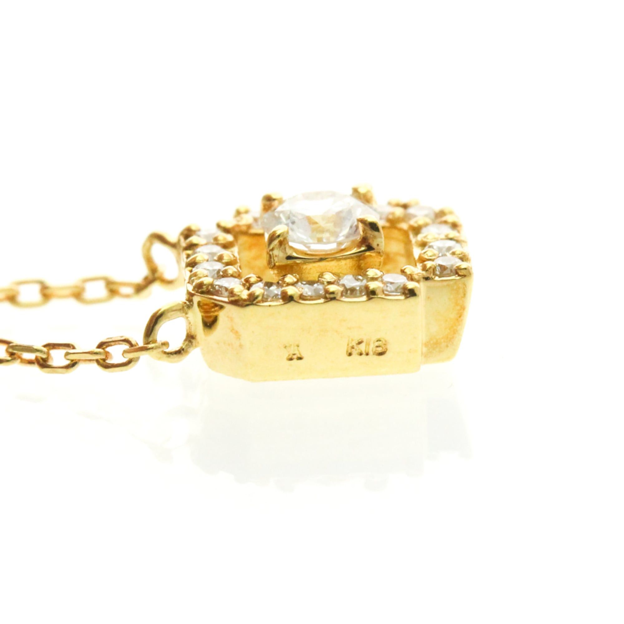 Other Vendome Aoyama Diamond Square Necklace Yellow Gold (18K) Diamond Men,Women Fashion Pendant Necklace (Gold) Size ONE SIZE - 9 Thumbnail