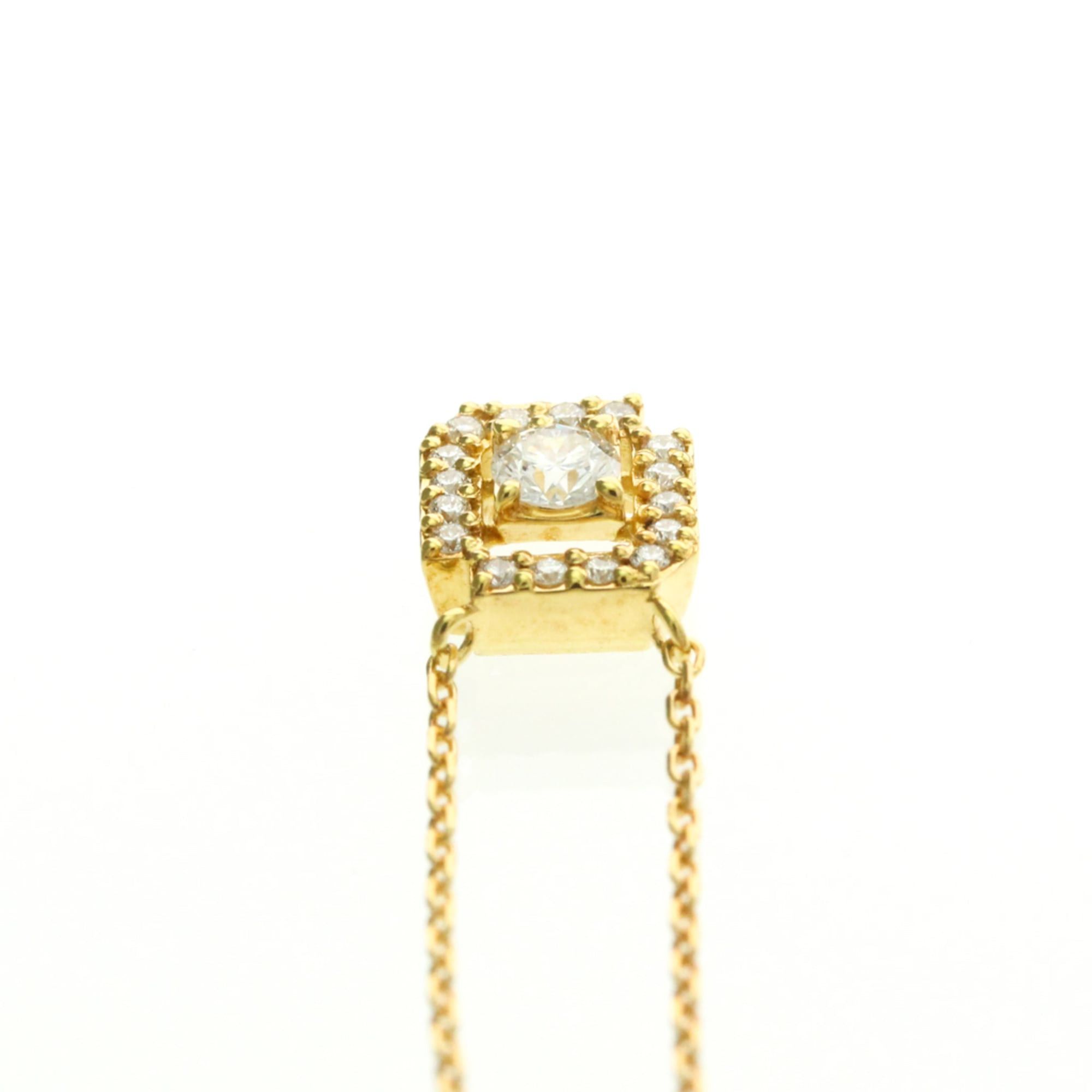 Other Vendome Aoyama Diamond Square Necklace Yellow Gold (18K) Diamond Men,Women Fashion Pendant Necklace (Gold) Size ONE SIZE - 7 Thumbnail