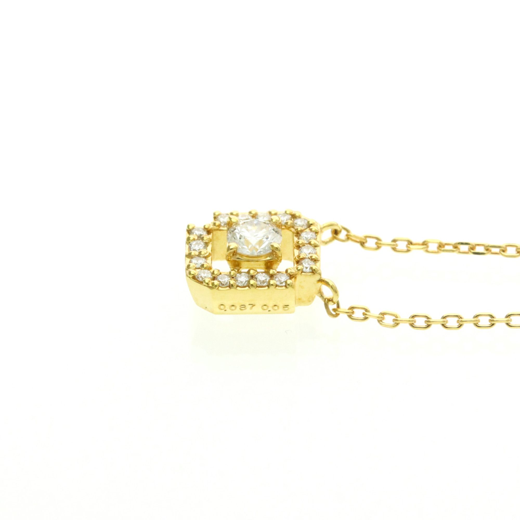 Other Vendome Aoyama Diamond Square Necklace Yellow Gold (18K) Diamond Men,Women Fashion Pendant Necklace (Gold) Size ONE SIZE - 3 Thumbnail