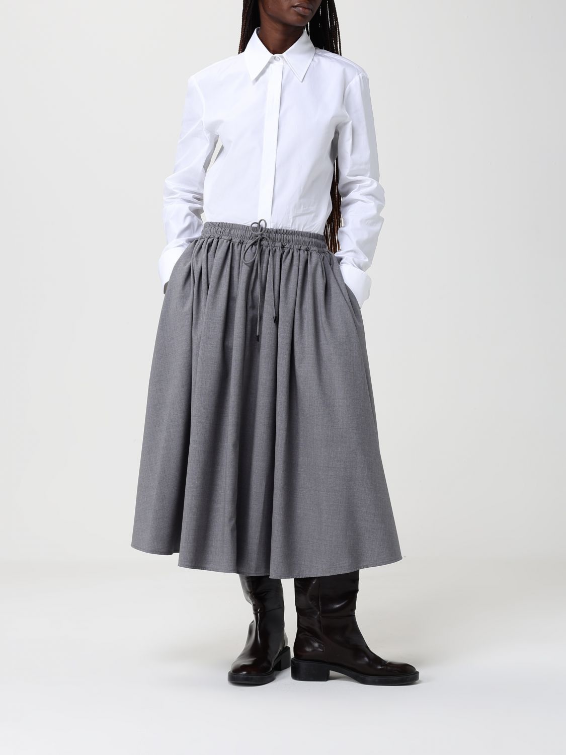 Max Mara Max Mara Skirt Woman Grey Size 28" / US 6 / IT 42 - 2 Thumbnail