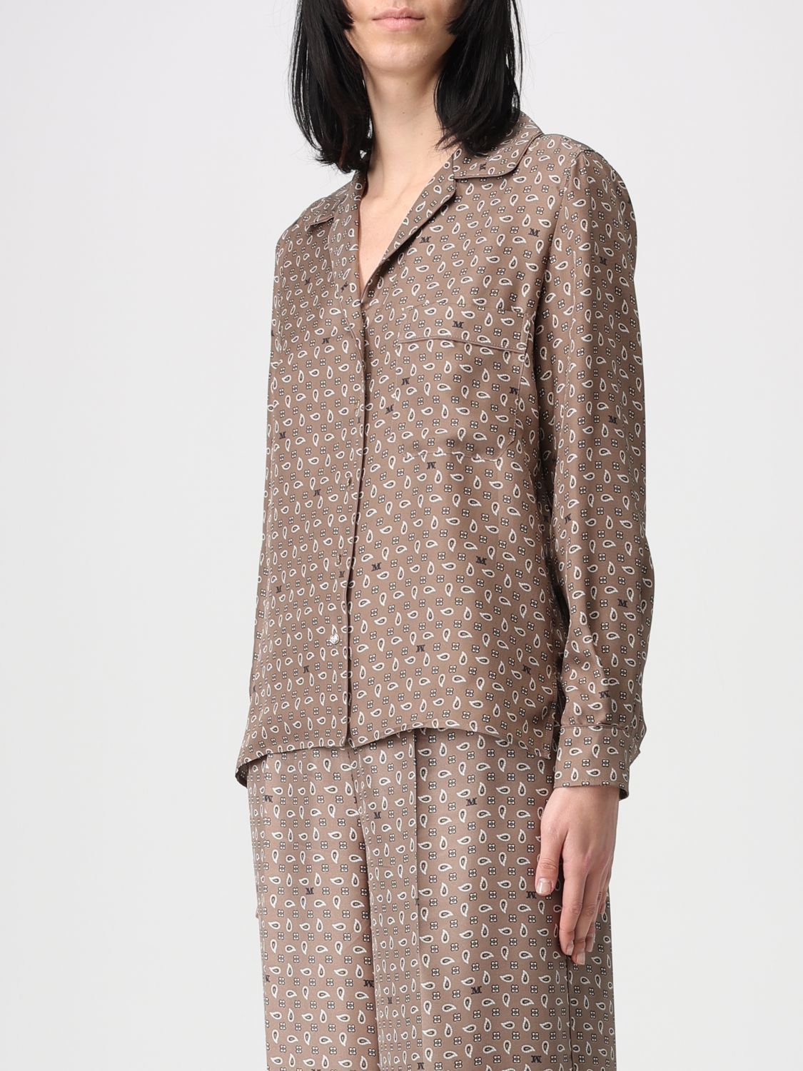 Max Mara Max Mara Shirt Woman Brown Size L / US 10 / IT 46 - 4 Thumbnail