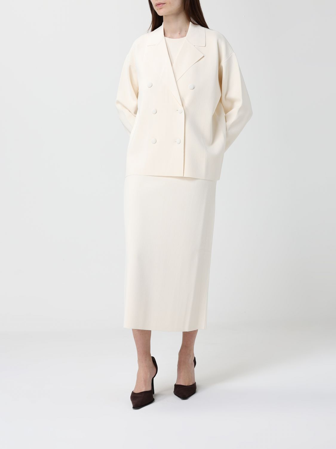 Max Mara Max Mara Jacket Woman Ivory Size S / US 4 / IT 40 - 2 Thumbnail