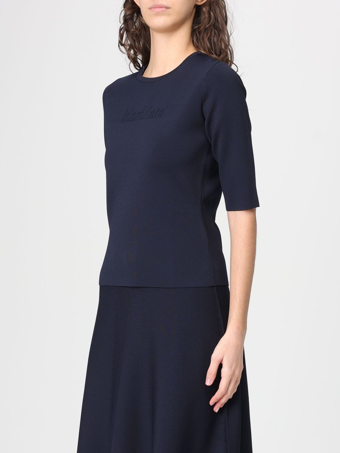 Max Mara Max Mara T-Shirt Woman Blue Size M / US 6-8 / IT 42-44 - 4 Thumbnail