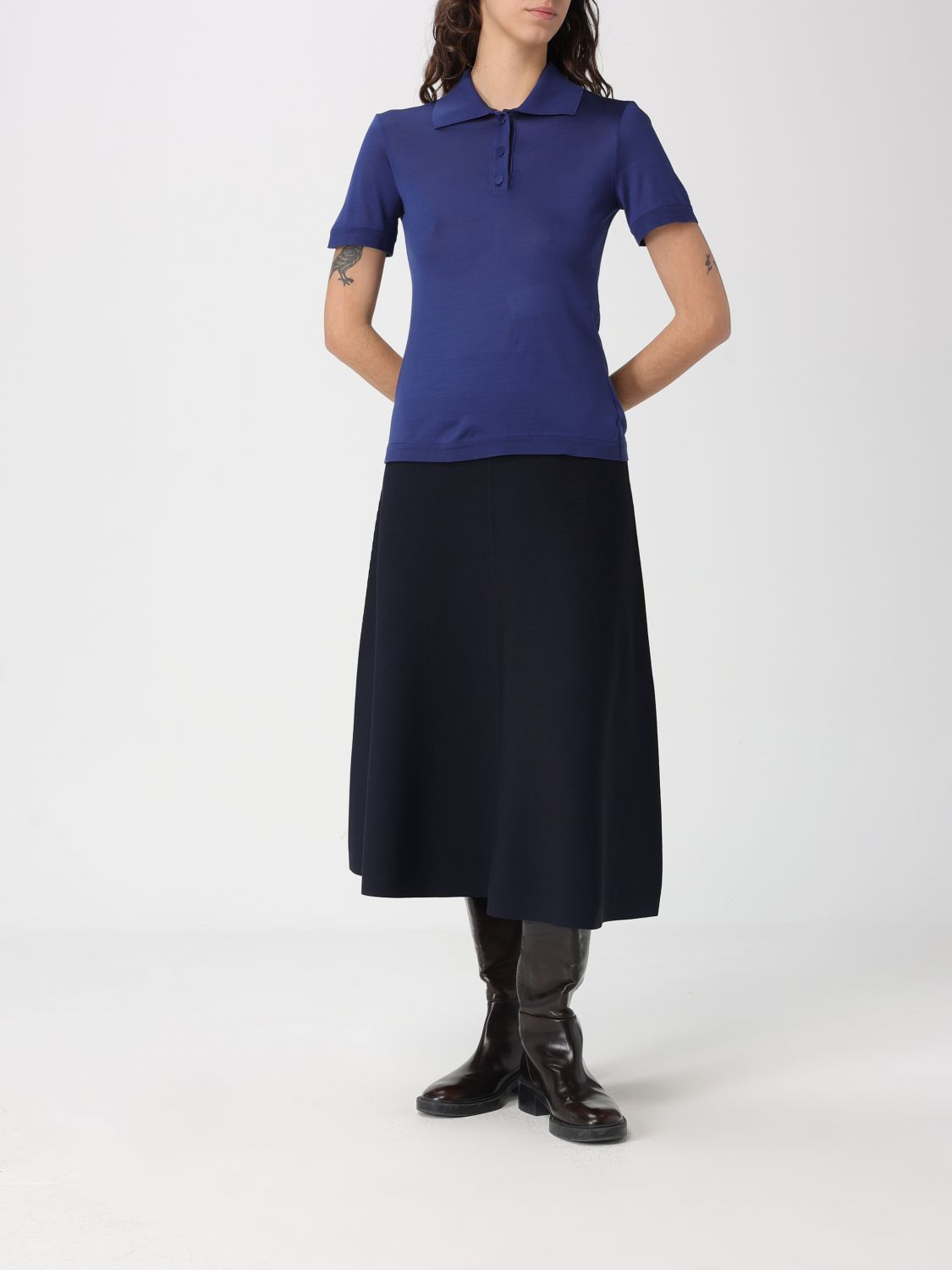 Max Mara Max Mara Polo Shirt Woman Blue Size S / US 4 / IT 40 - 2 Thumbnail