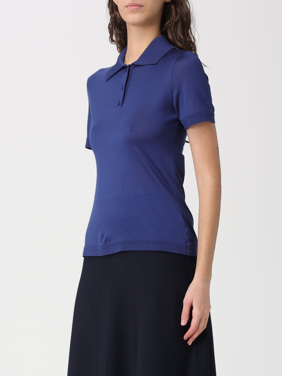 Max Mara Max Mara Polo Shirt Woman Blue Size S / US 4 / IT 40 - 4 Thumbnail