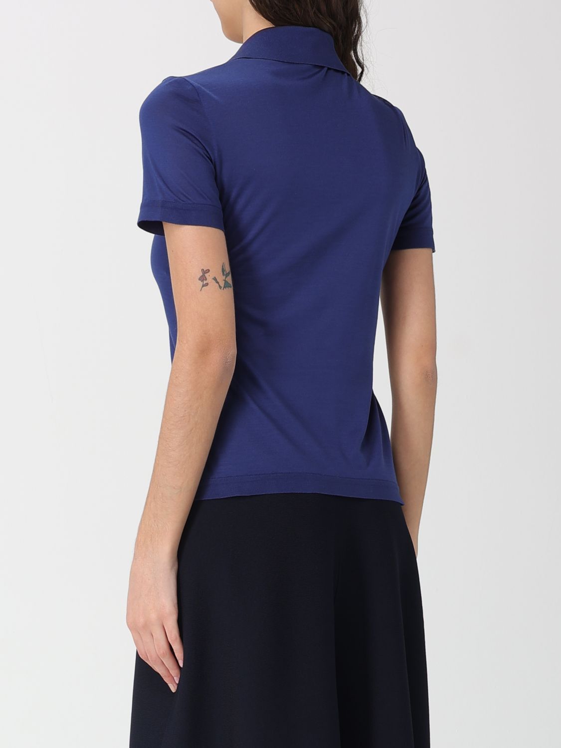 Max Mara Max Mara Polo Shirt Woman Blue Size XL / US 12-14 / IT 48-50 - 3 Thumbnail