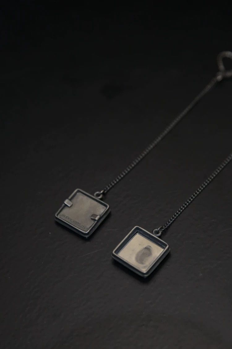 Ann Demeulemeester Ann Demeulemeester Silver Square Earrings Size ONE SIZE - 2 Thumbnail