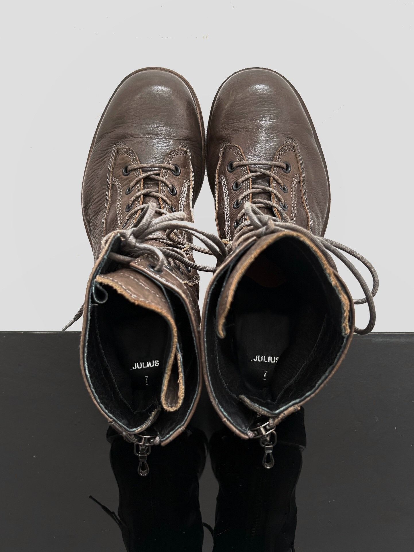Julius JULIUS_7 00S Back Zip Combat Boots Size US 5 / EU 37 - 6 Thumbnail