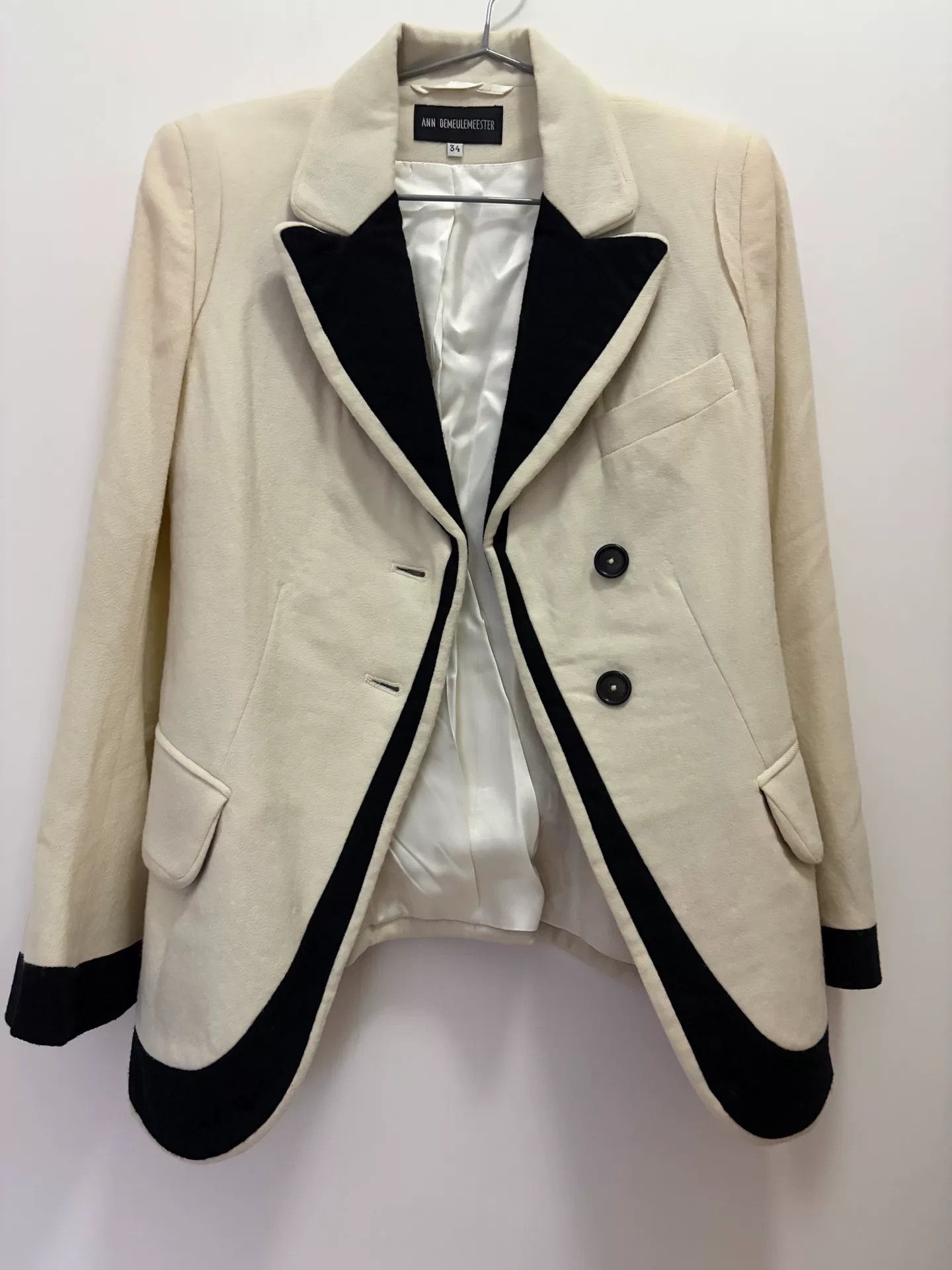Ann Demeulemeester Ann Demeulemeester 07AW Wool Colorblock Blazer Size XXS / US 00 / IT 34 - 2 Thumbnail