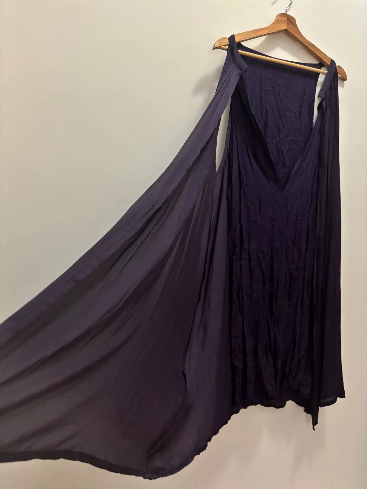 Ann Demeulemeester Ann Demeulemeester Purple Silk Long Dress Size 34" / US 12 / IT 48 - 2 Thumbnail