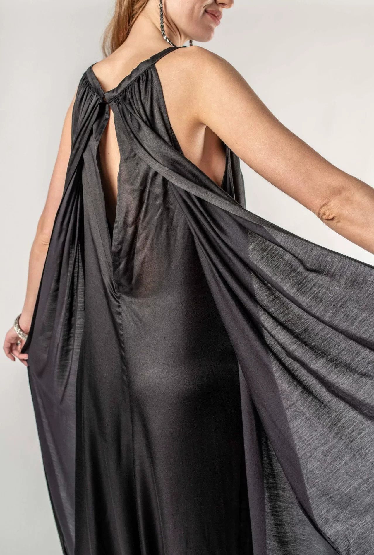 Ann Demeulemeester Ann Demeulemeester Purple Silk Long Dress Size 34" / US 12 / IT 48 - 7 Thumbnail