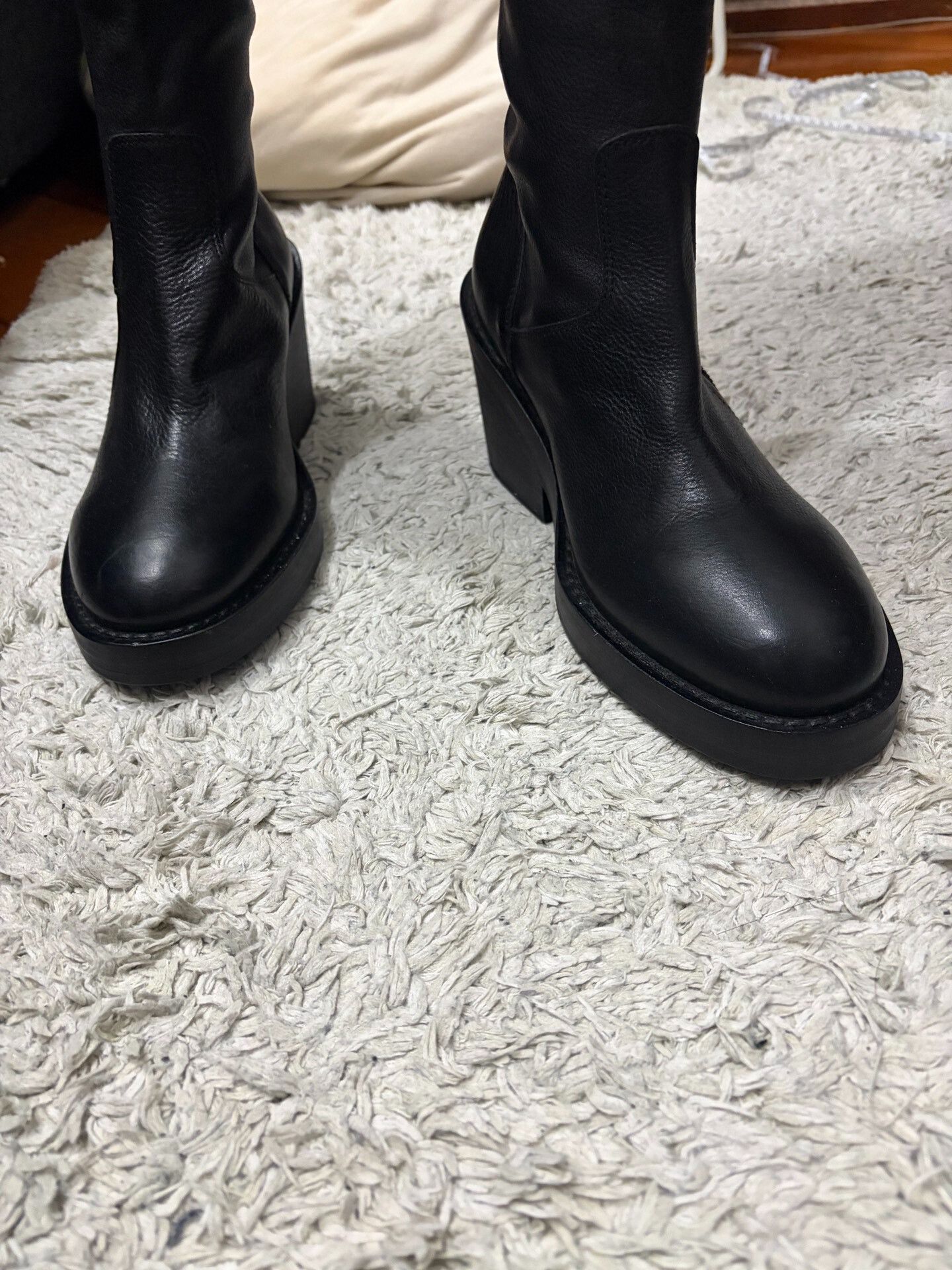 Ann Demeulemeester Ann Demeulemeester 2012 Spiral Zip Leather Tall Boots Size US 6 / IT 36 - 7 Thumbnail