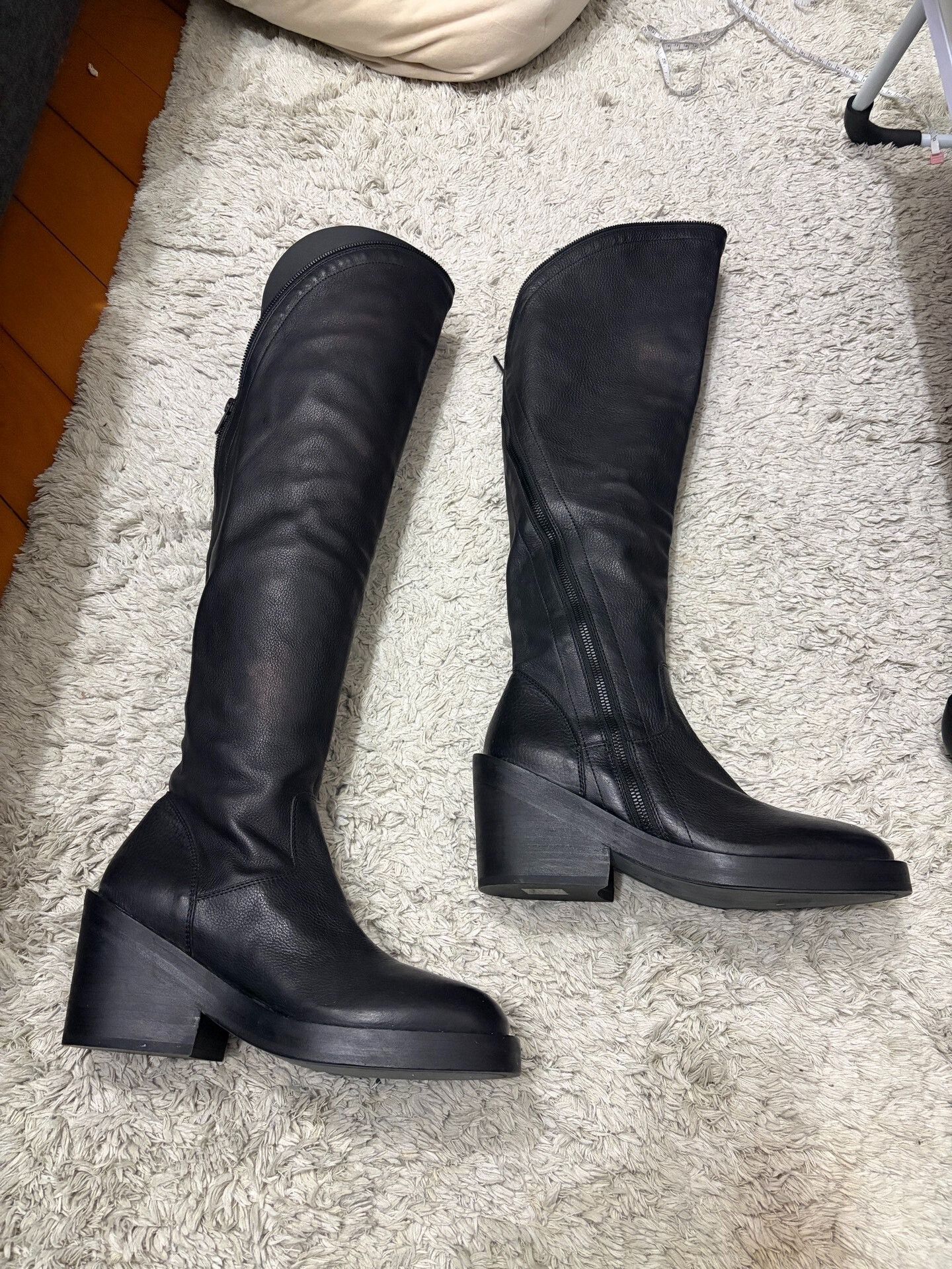 Ann Demeulemeester Ann Demeulemeester 2012 Spiral Zip Leather Tall Boots Size US 6 / IT 36 - 4 Thumbnail
