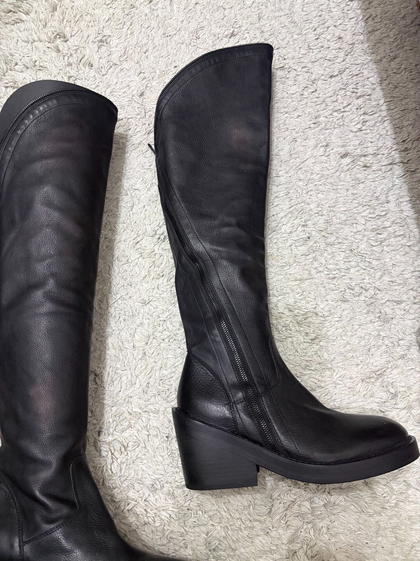 Ann Demeulemeester Ann Demeulemeester 2012 Spiral Zip Leather Tall Boots Size US 6 / IT 36 - 3 Thumbnail