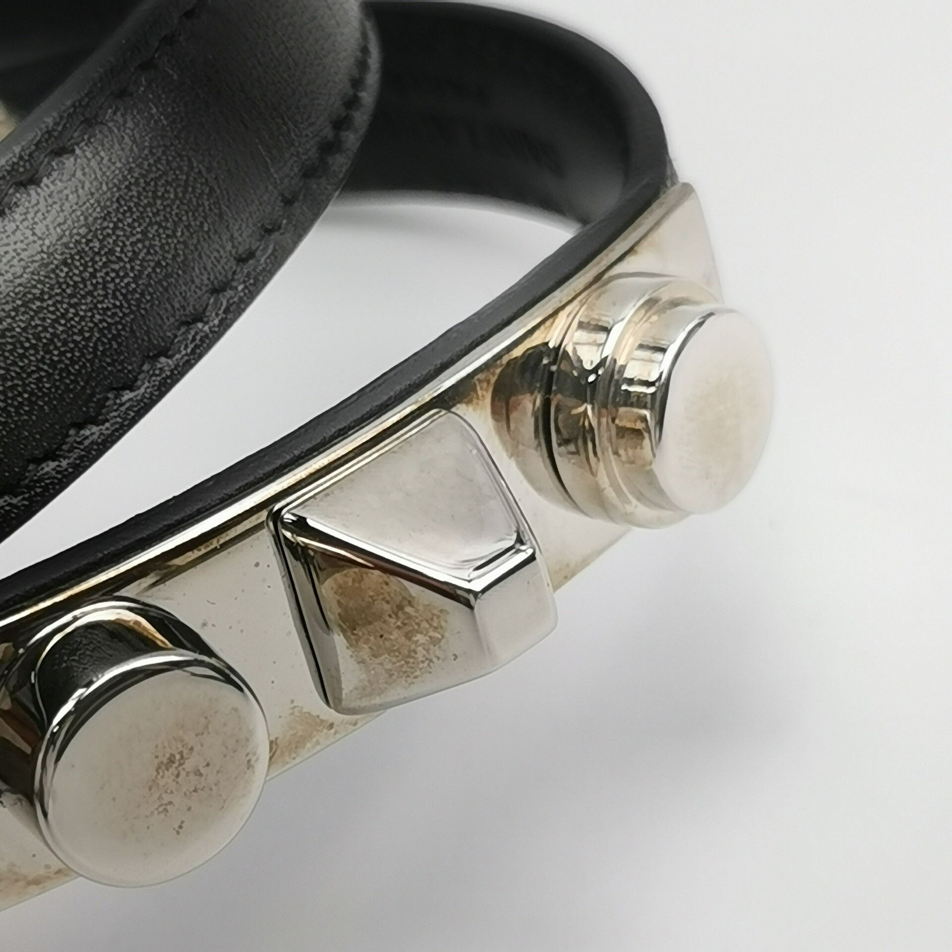 Saint Laurent Paris Saint Laurent Leather Metal Decor Bracelet Size ONE SIZE - 7 Thumbnail