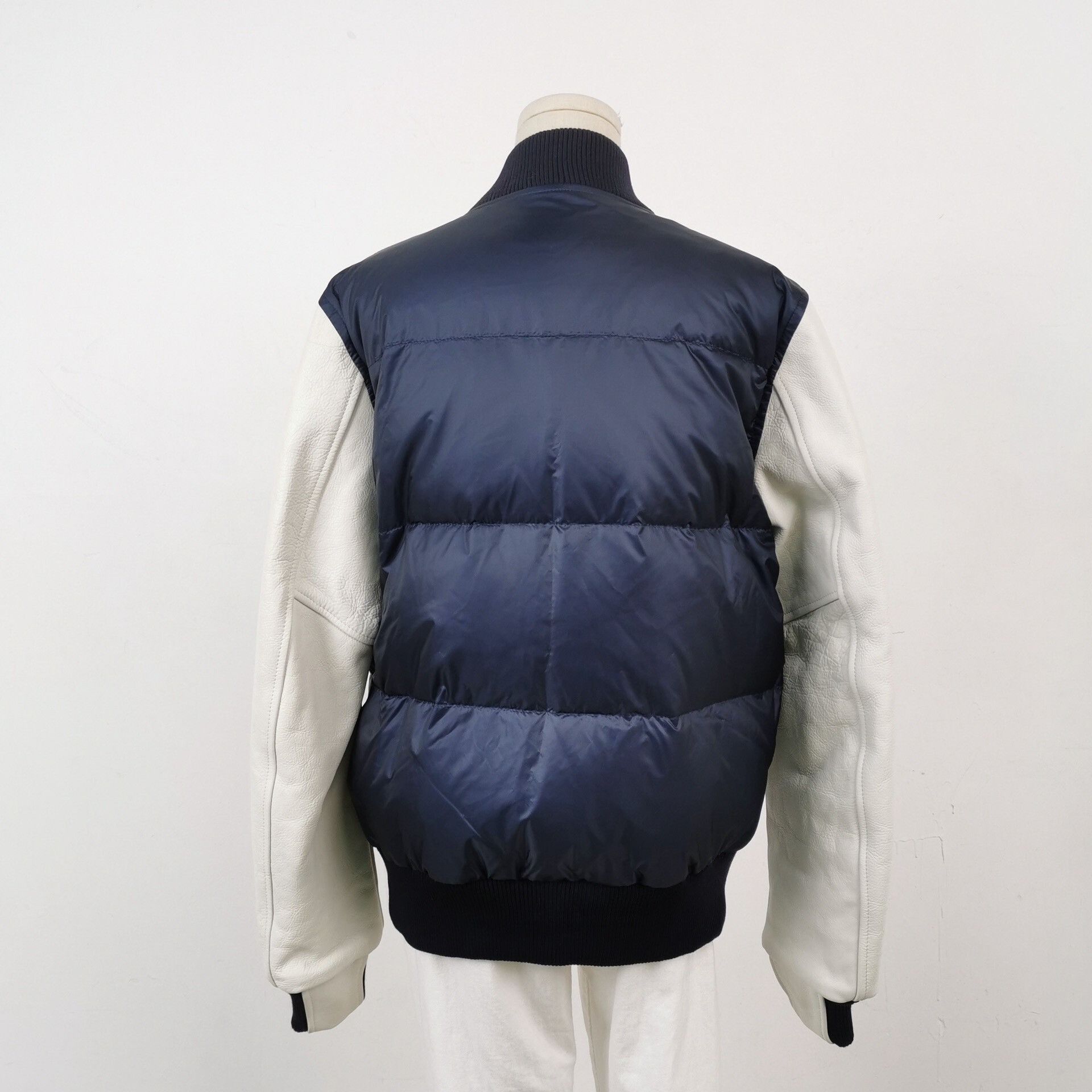 Sacai Sacai Blue Leather Patchwork Down Jacket Size US S / EU 44-46 / 1 - 2 Thumbnail