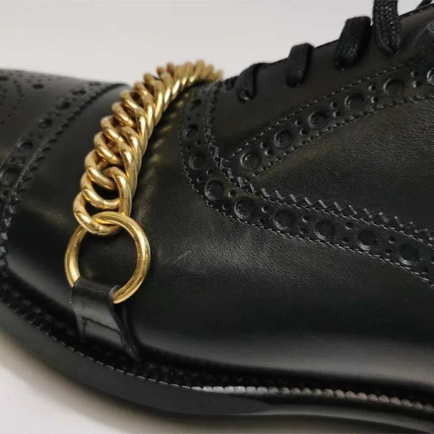 Burberry Burberry Men's Black Brogue Leather Shoes Size US 7 / EU 40 - 6 Thumbnail
