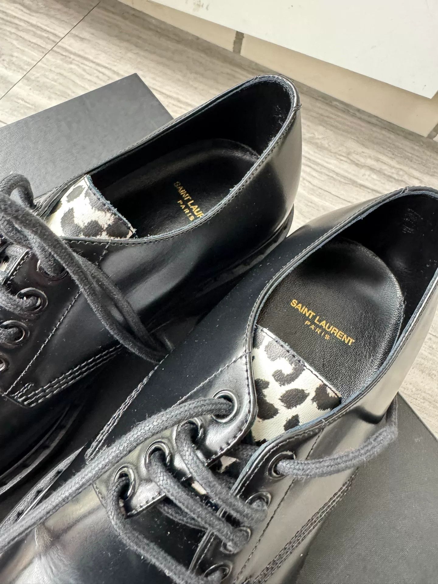 Saint Laurent Paris Saint Laurent Leopard Tongue Leather Shoes Size US 7 / EU 40 - 3 Thumbnail