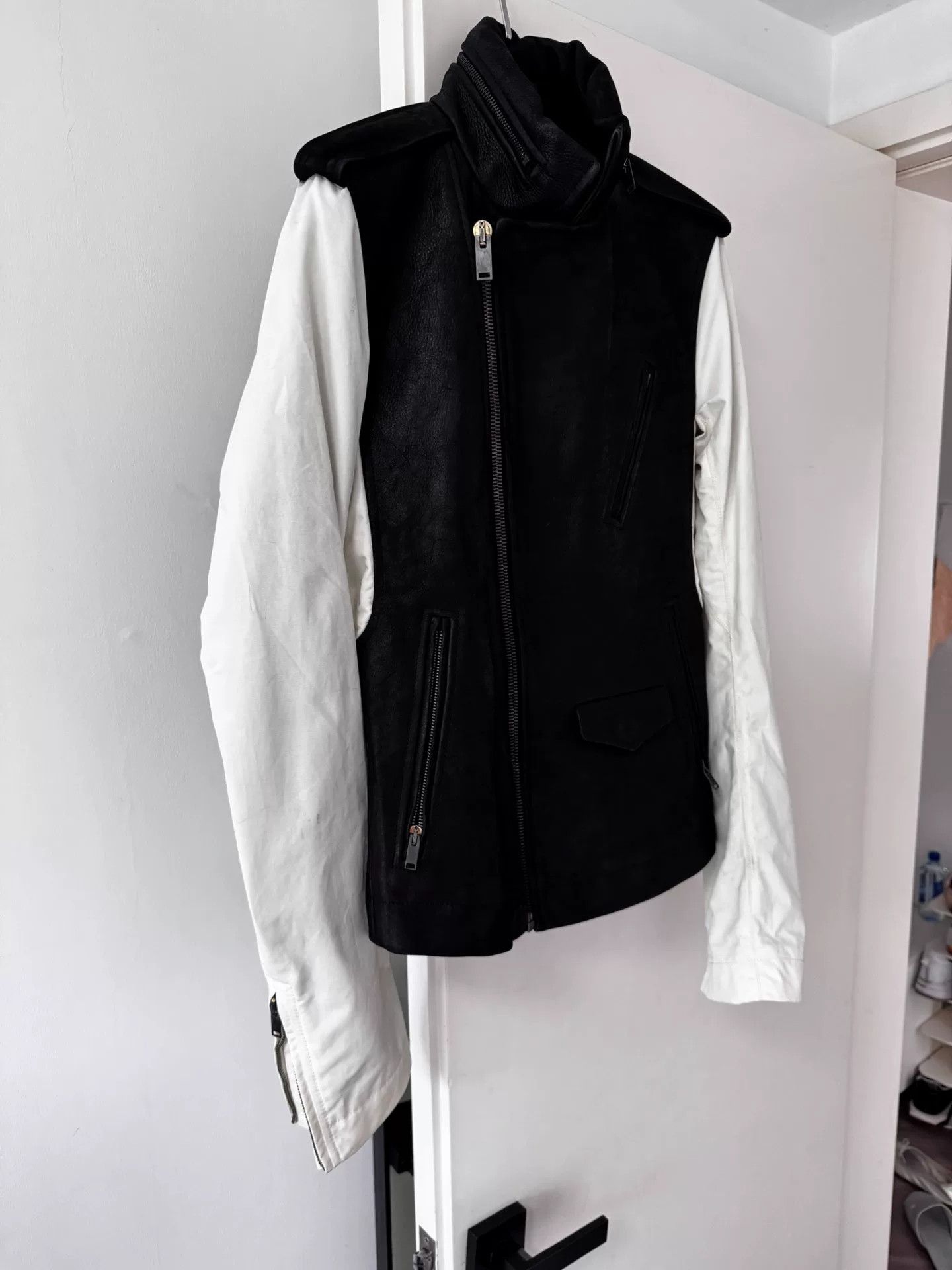 Rick Owens Rick Owens Spliced Sleeve Leather Jacket Size US S / EU 44-46 / 1 - 2 Thumbnail
