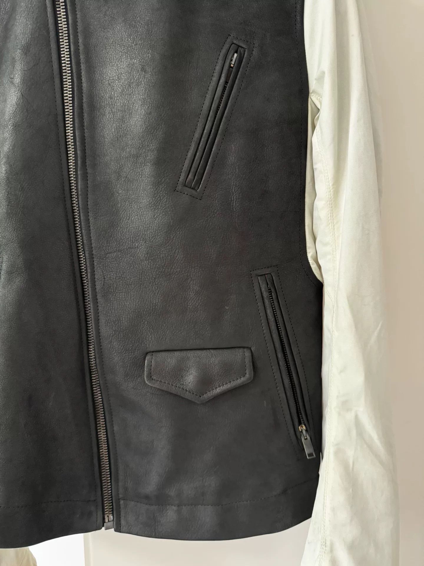 Rick Owens Rick Owens Spliced Sleeve Leather Jacket Size US S / EU 44-46 / 1 - 3 Thumbnail