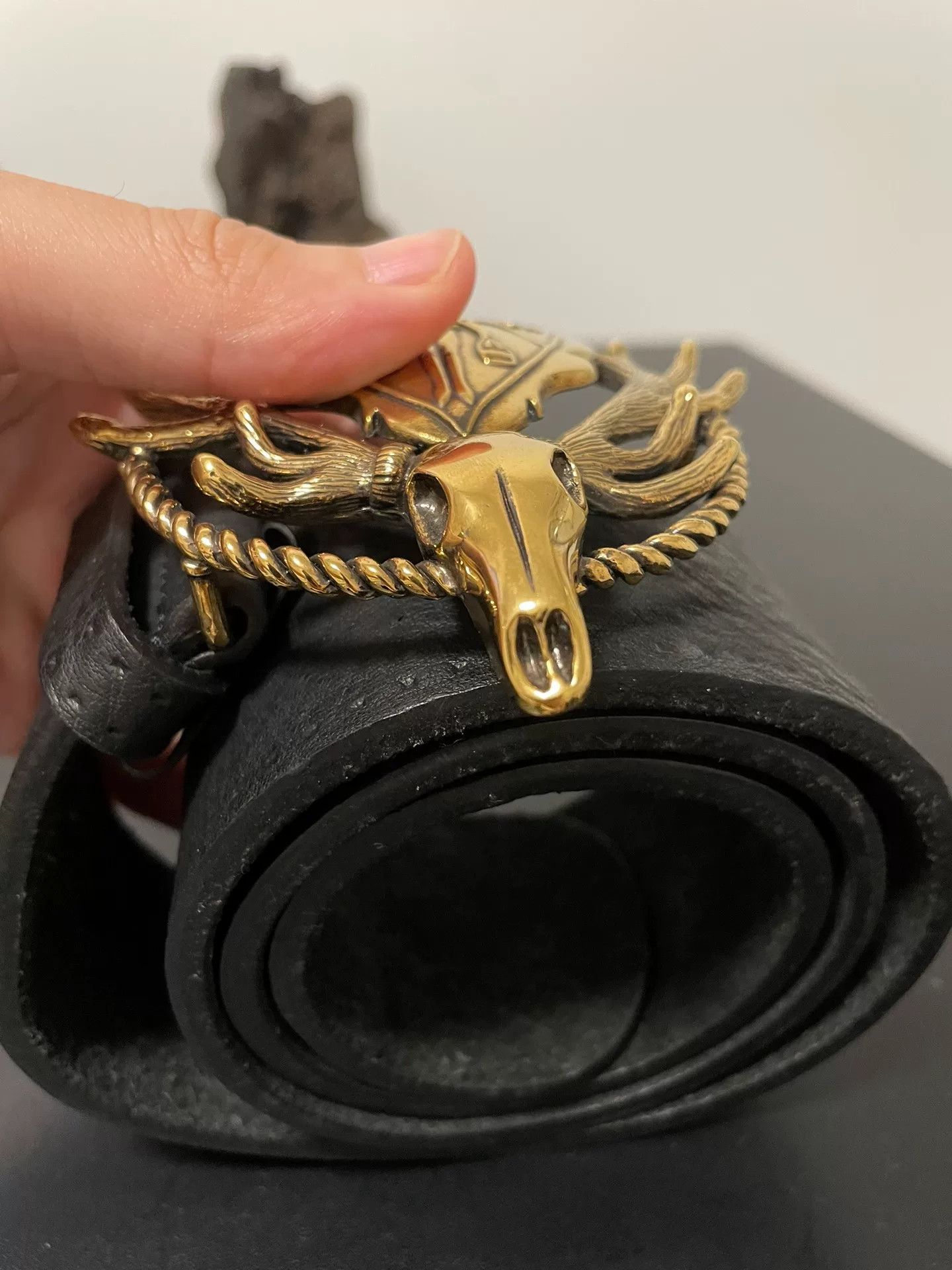 Gucci Gucci Gold Deer Head Belt 2017FW Size ONE SIZE - 3 Thumbnail