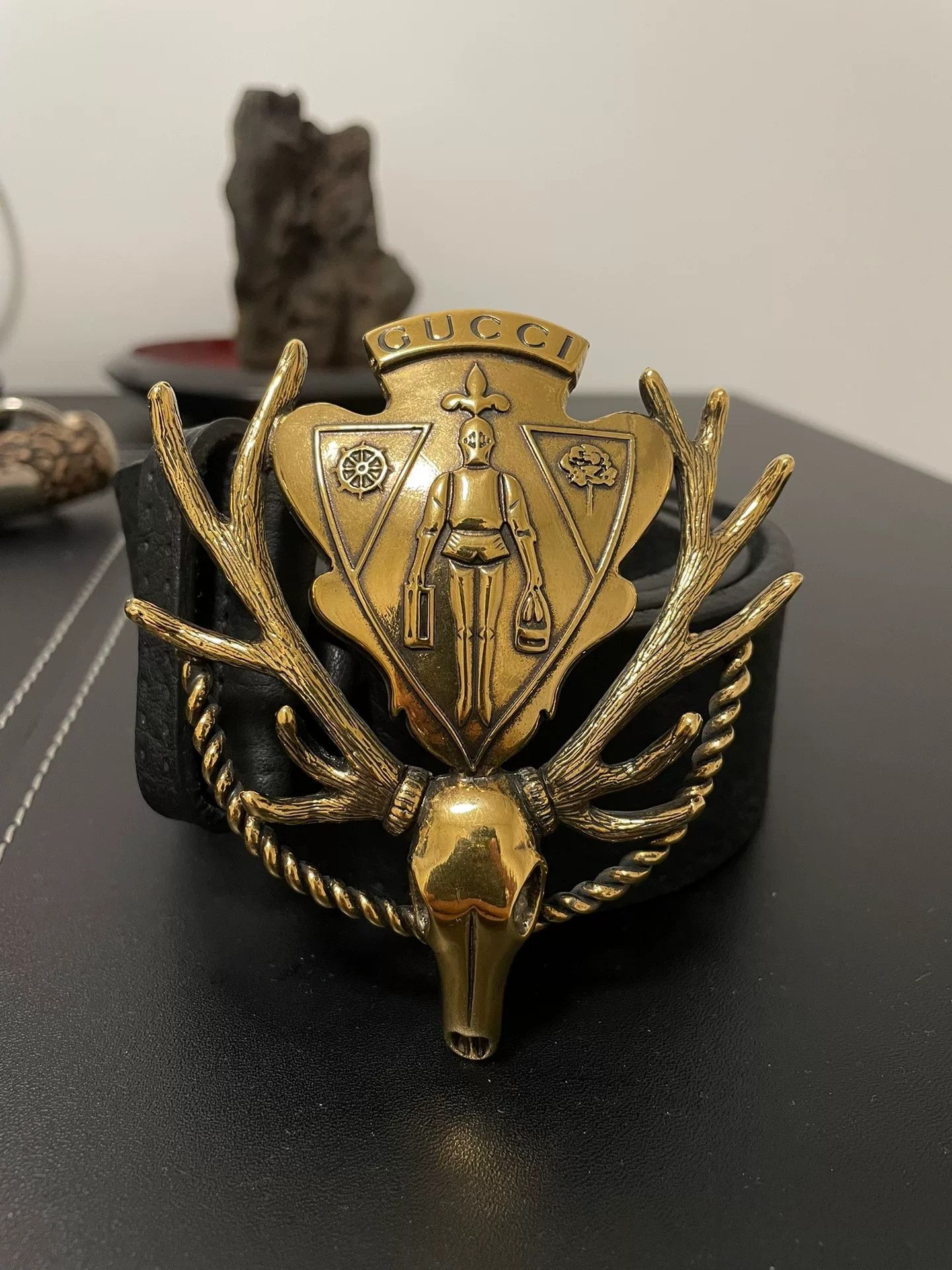 Gucci Gucci Gold Deer Head Belt 2017FW Size ONE SIZE - 2 Thumbnail