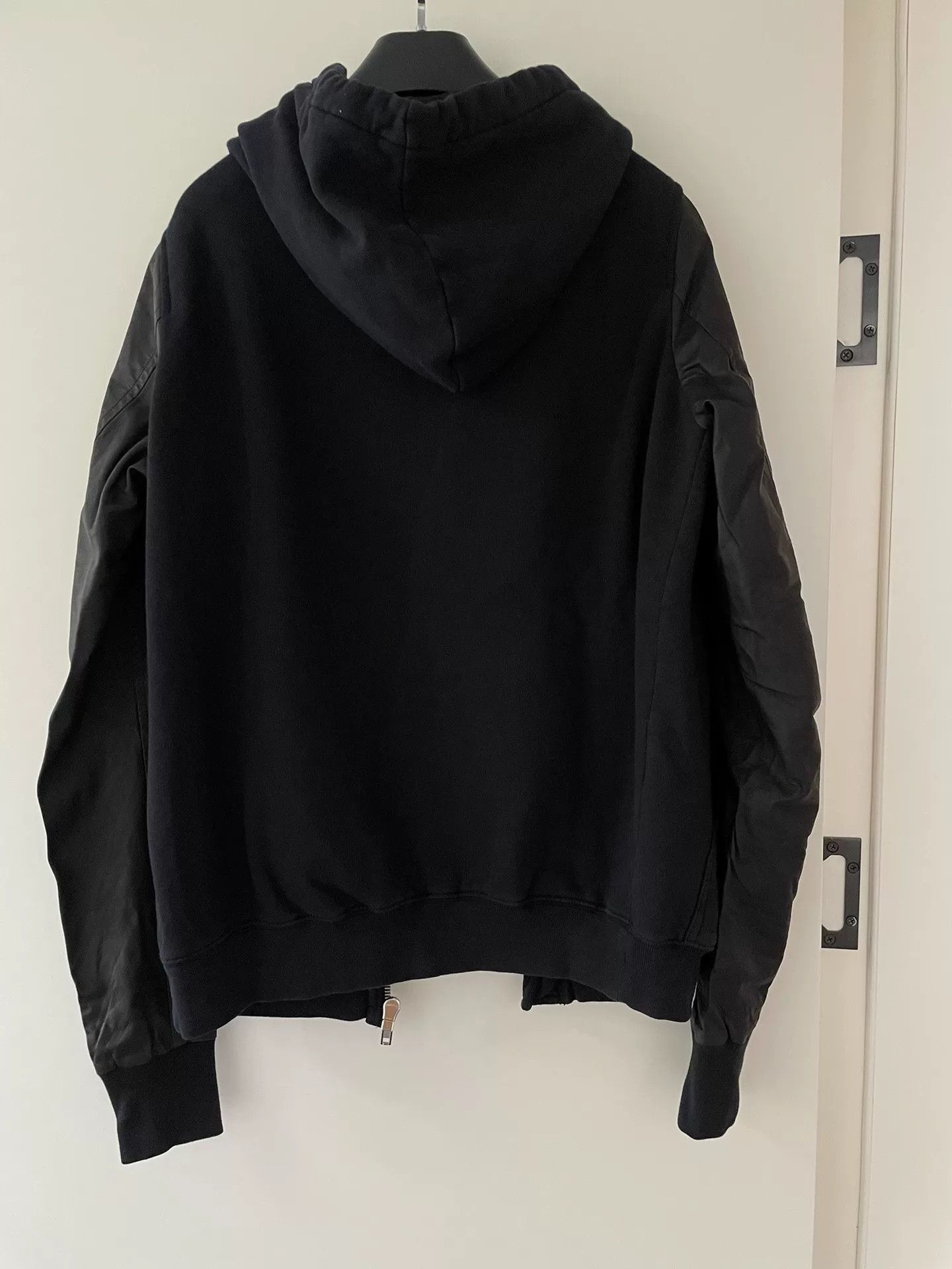Rick Owens Rick Owens Hoodie with Leather Sleeves Size US XS / EU 42 / 0 - 7 Thumbnail