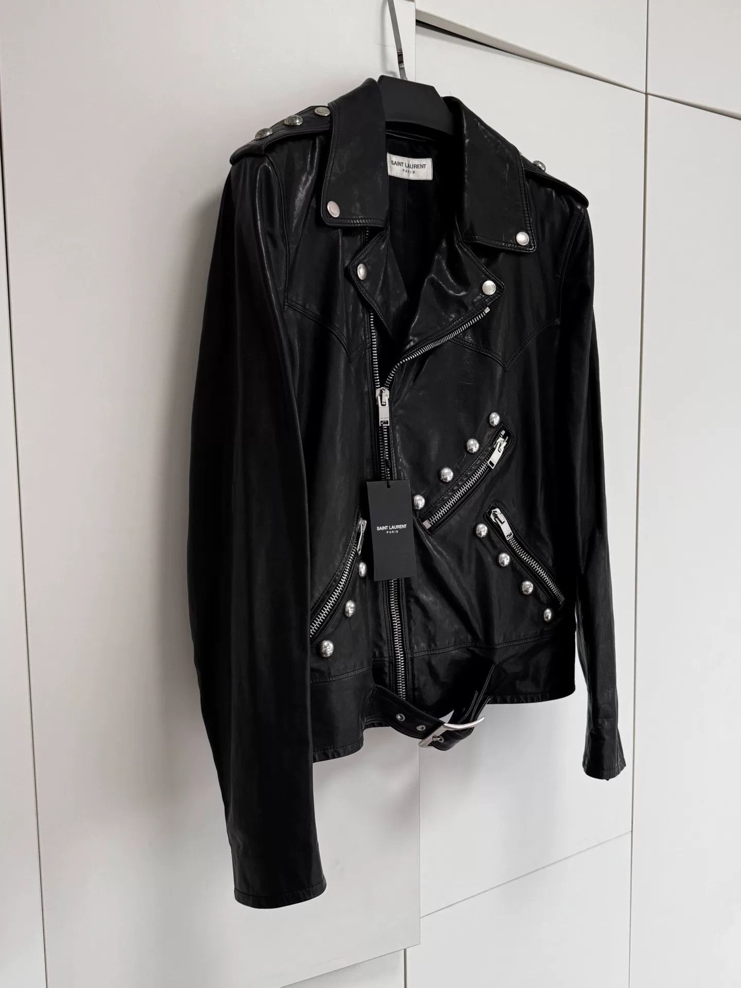 Hedi Slimane Saint Laurent Hedi Studded Leather Jacket Size US S / EU 44-46 / 1 - 4 Thumbnail