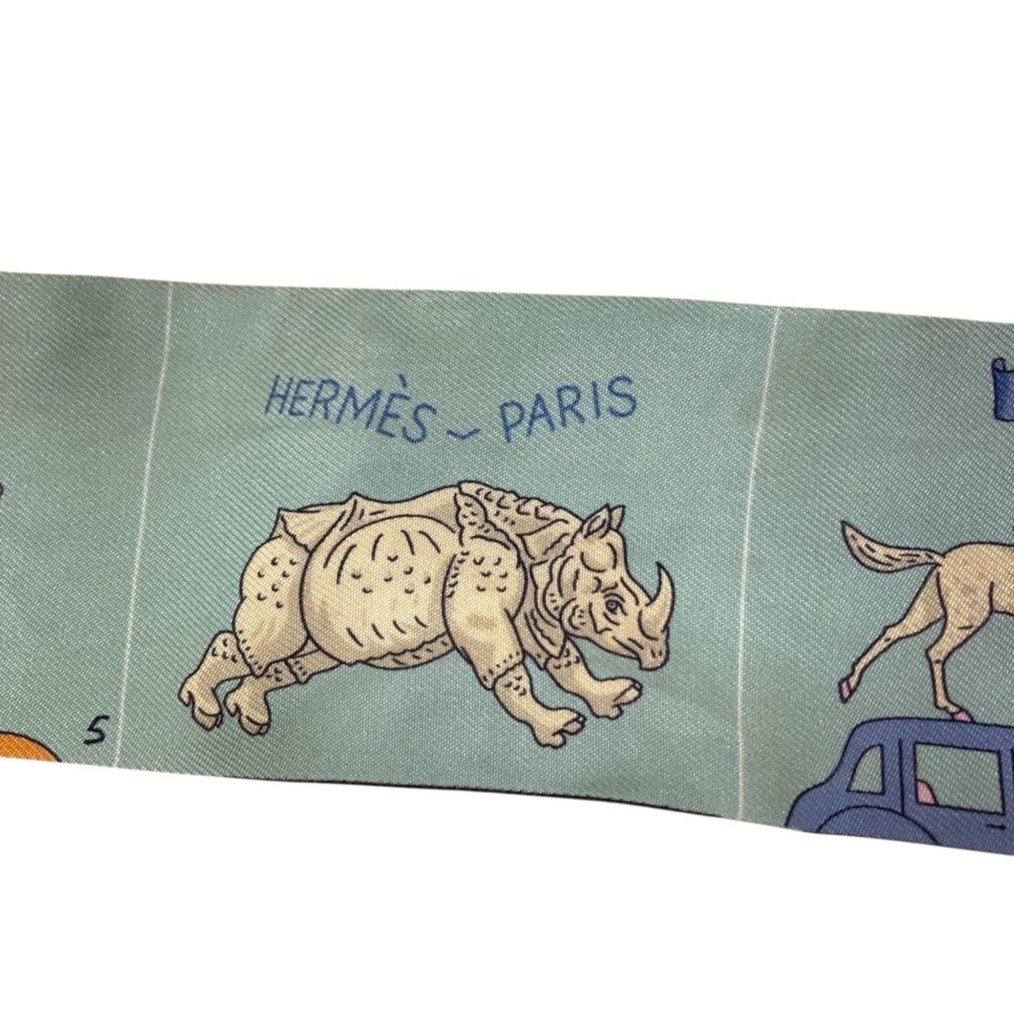 Hermes Hermes Parade Twilly Silk Scarf, Light Blue, Women's, Lux, Pre-owned Brands Size ONE SIZE - 11 Thumbnail