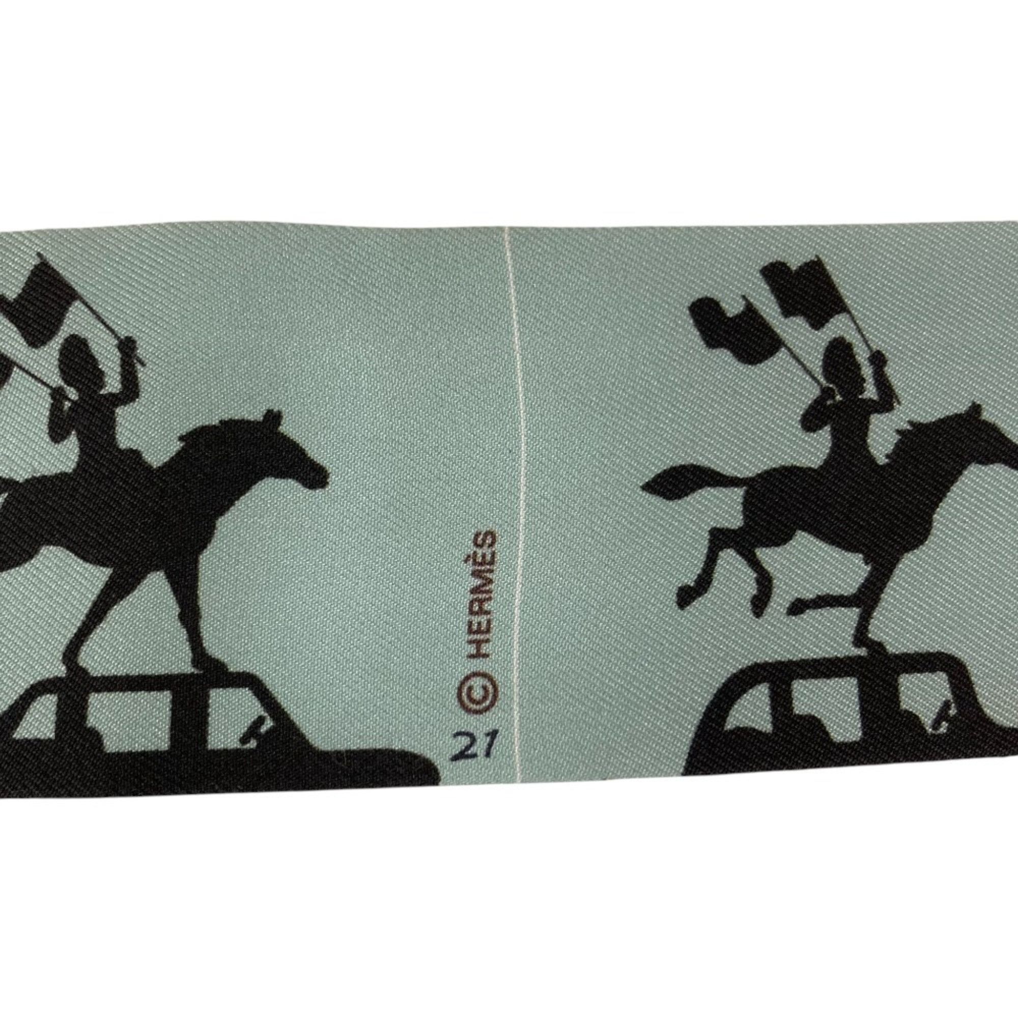 Hermes Hermes Parade Twilly Silk Scarf, Light Blue, Women's, Lux, Pre-owned Brands Size ONE SIZE - 5 Thumbnail